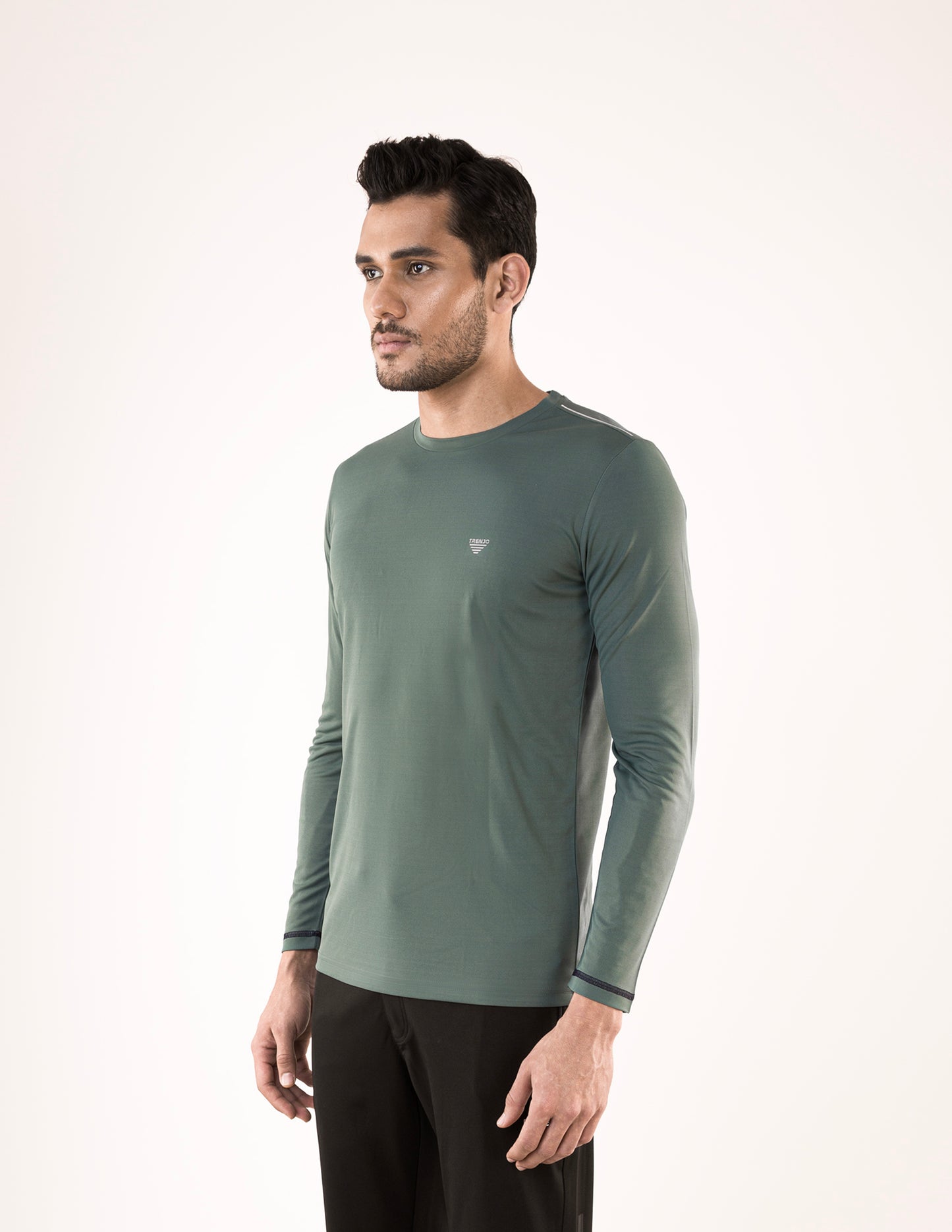 SELECT ULTRA-DRY JACQUARD KNIT ROUND NECK OLVIE T-SHIRT
