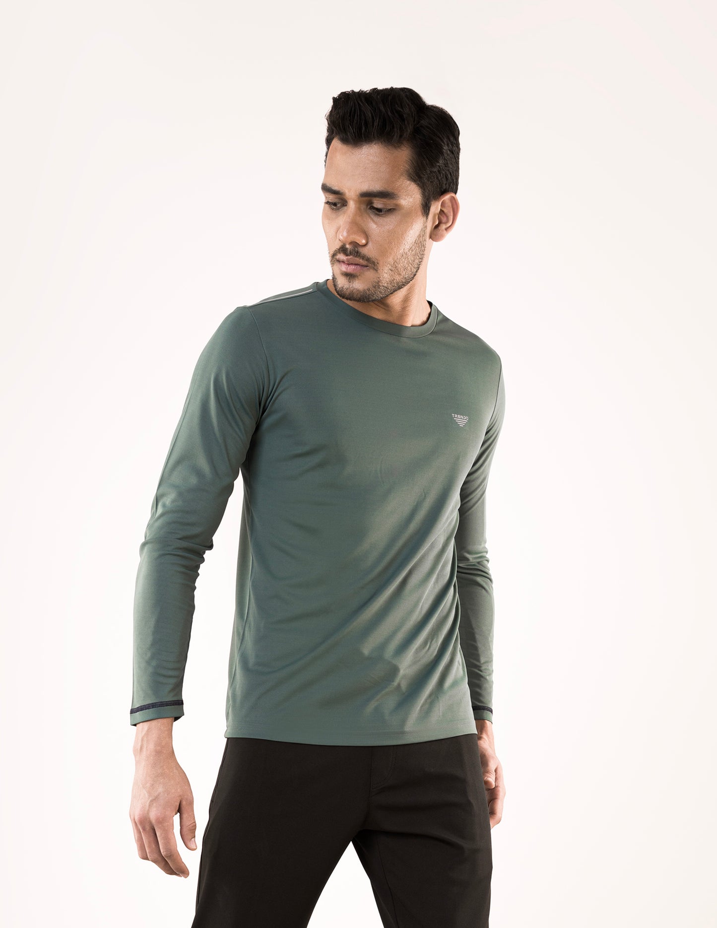 SELECT ULTRA-DRY JACQUARD KNIT ROUND NECK OLVIE T-SHIRT