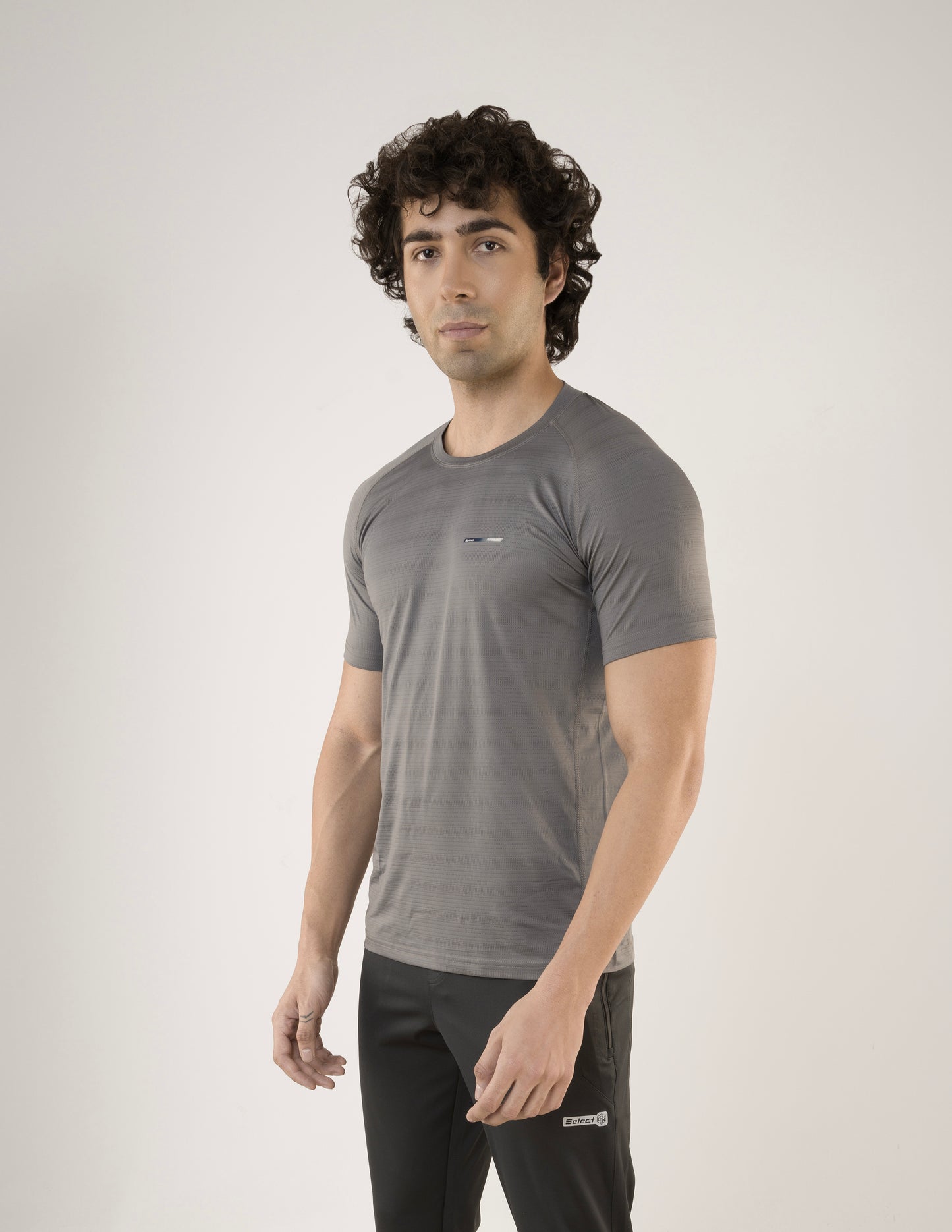 SELECT 5160 DRY-FIT ROUND NECK T-SHIRT DARK GREY