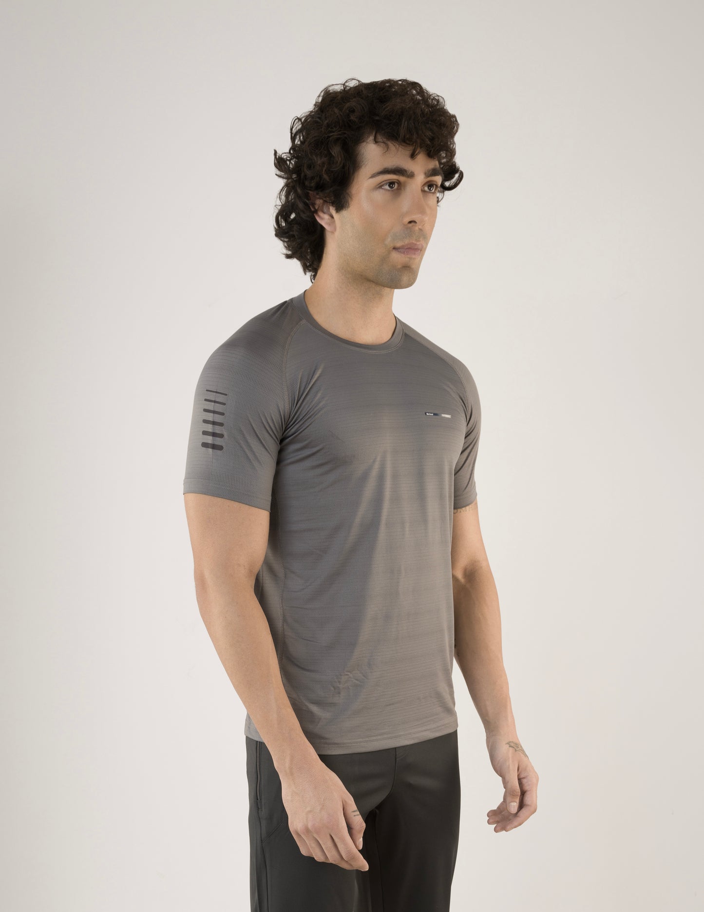 SELECT 5160 DRY-FIT ROUND NECK T-SHIRT DARK GREY
