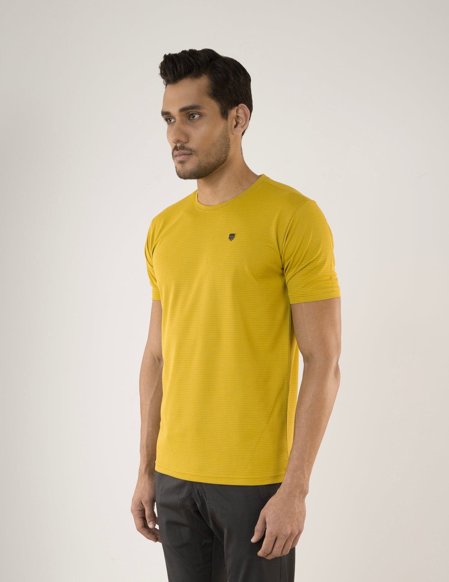 SELECT 4145 MICRO POLYSTER ROUND NECK MUSTARD T-SHIRT