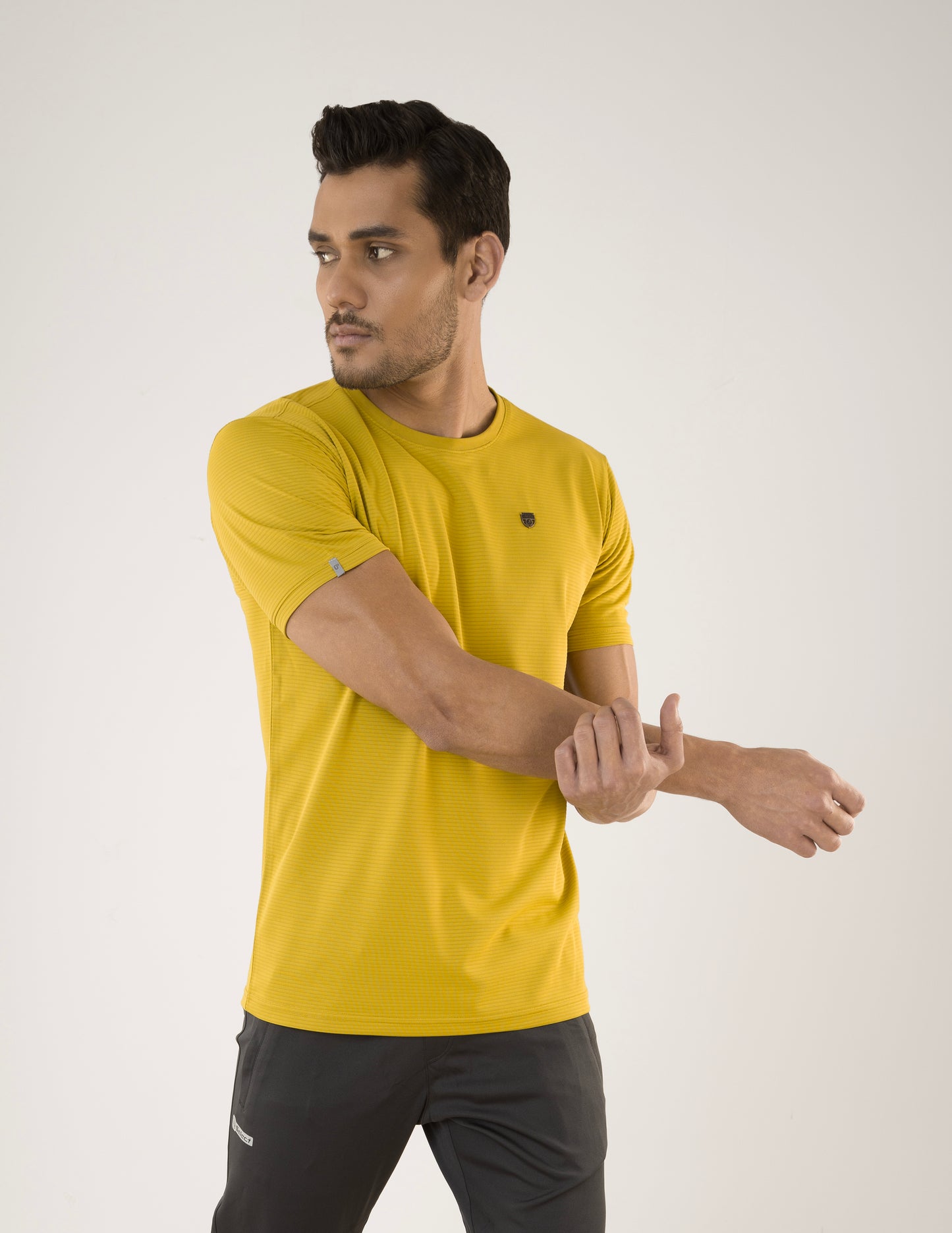SELECT 4145 MICRO POLYSTER ROUND NECK MUSTARD T-SHIRT
