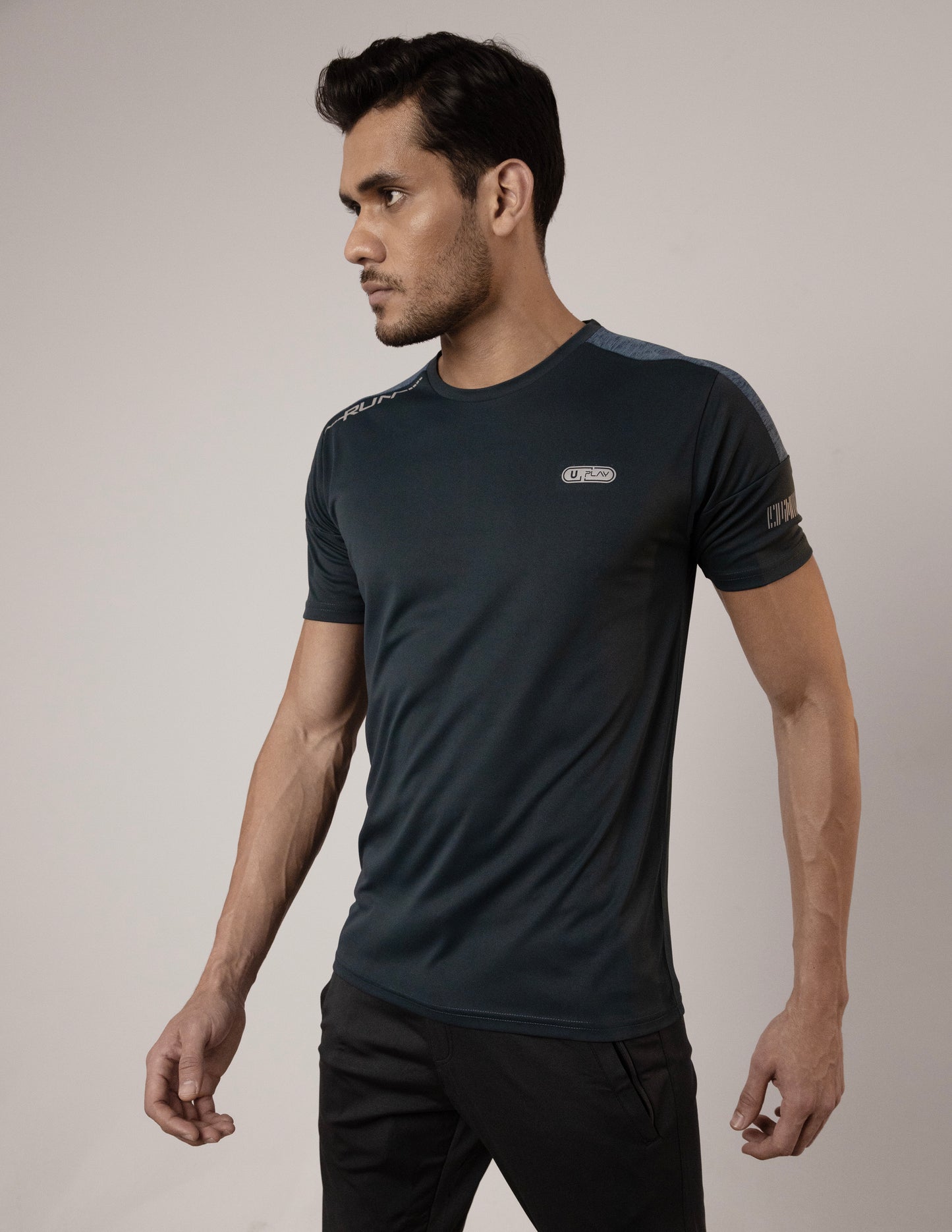SELECT 1115 Round Neck PRINT NAVY T-SHIRT