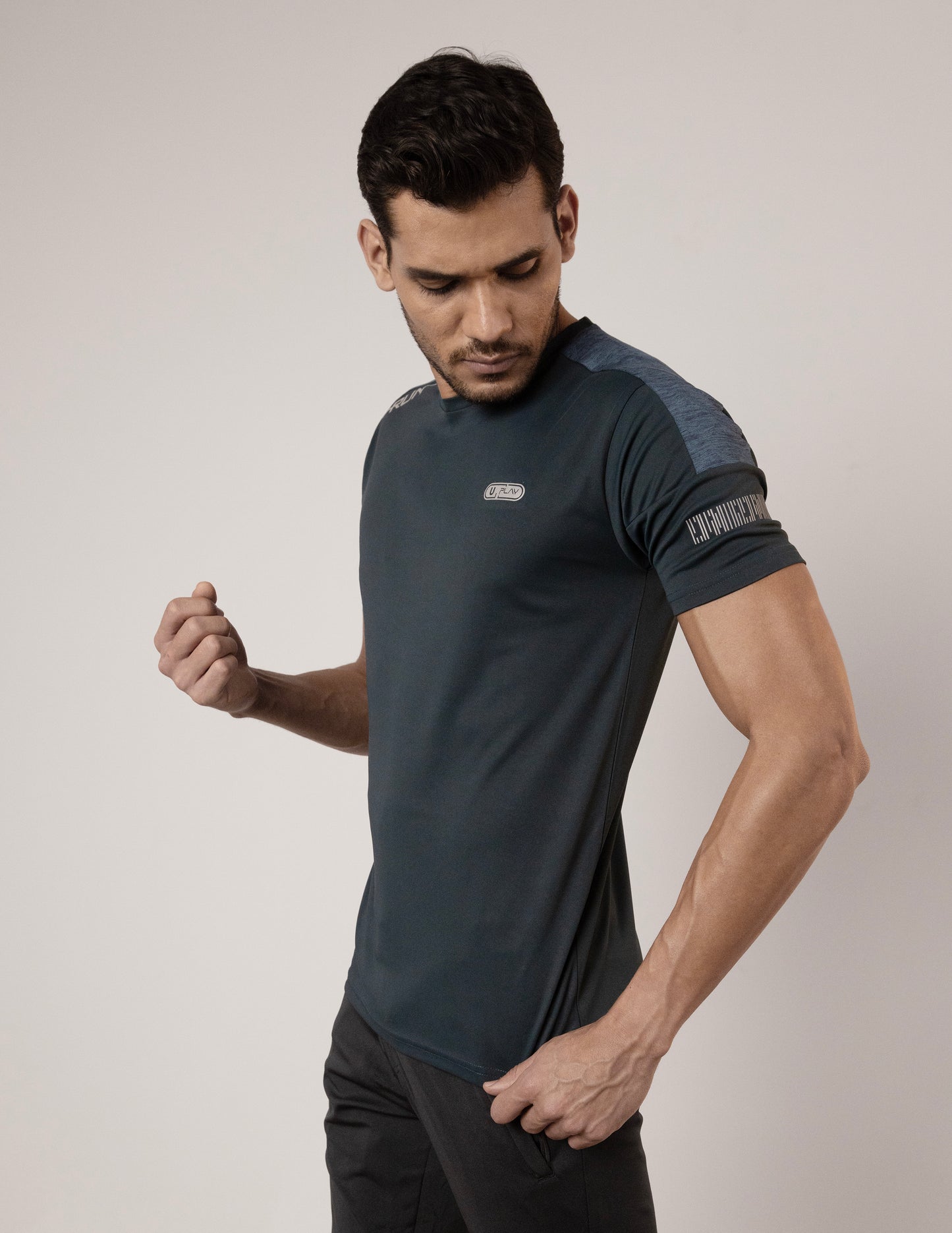 SELECT 1115 Round Neck PRINT NAVY T-SHIRT