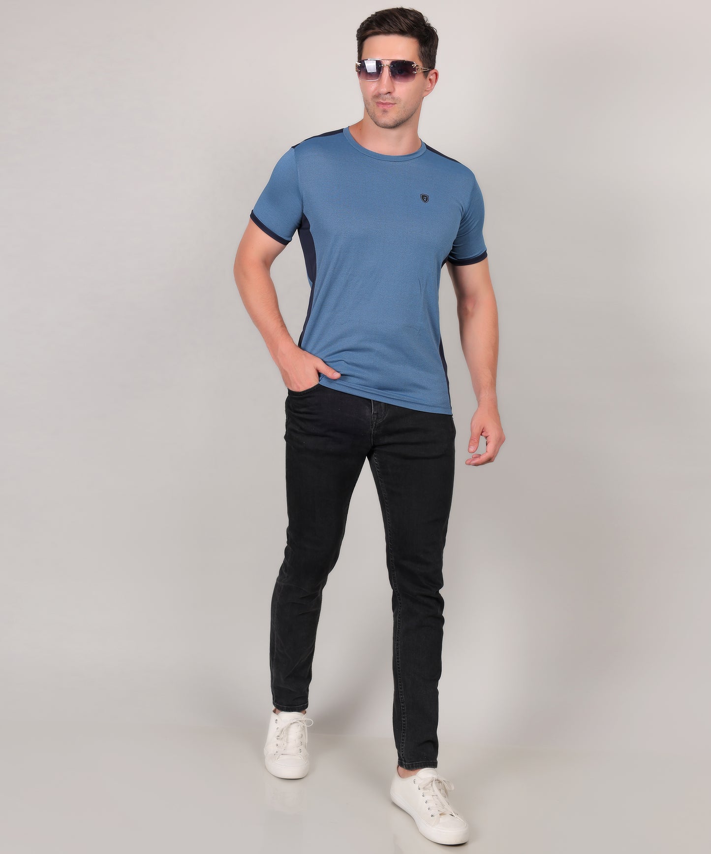 SELECT 4170 DRYFIT POLYSTER ROUND NECK TEAL T-SHIRT