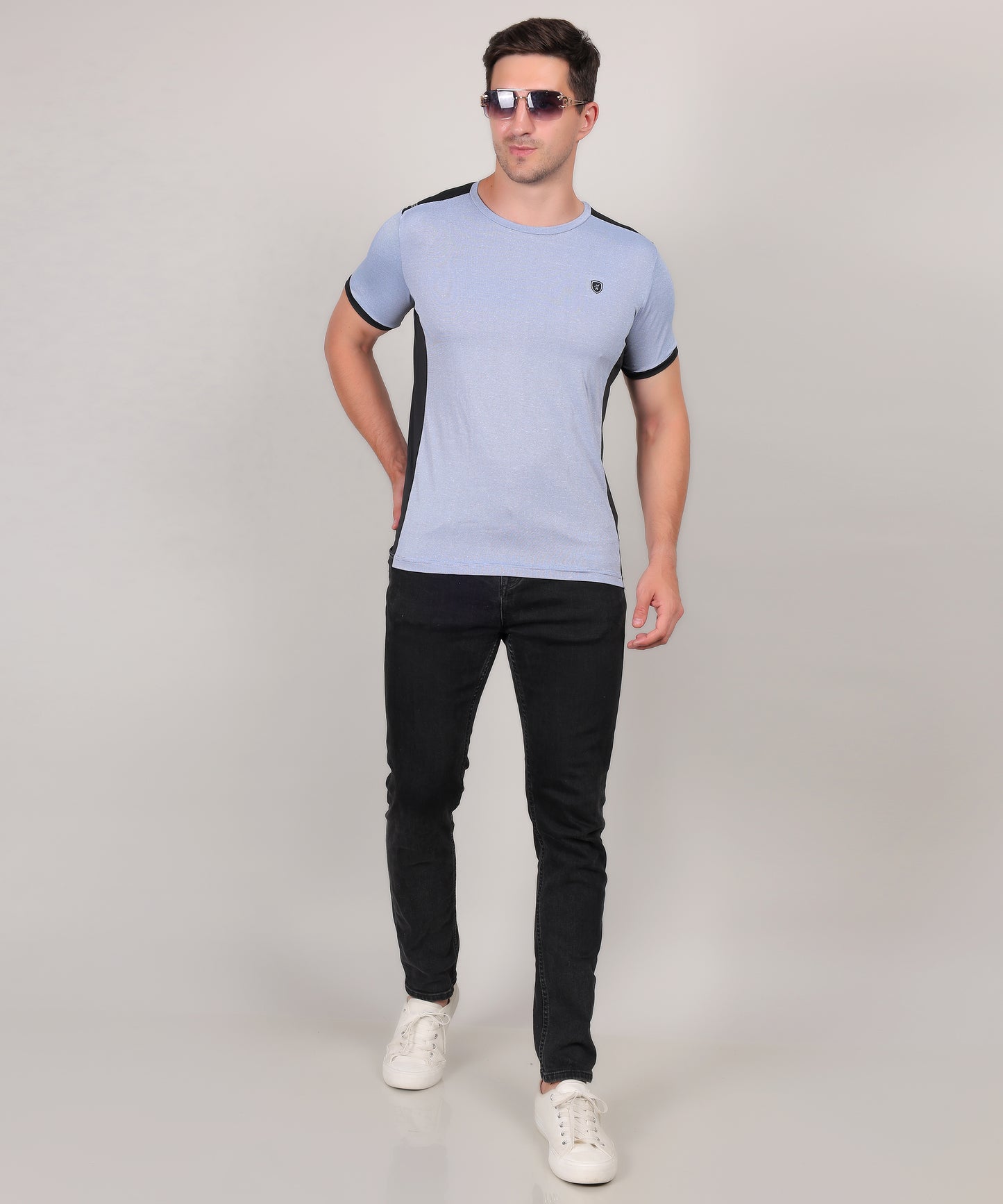 SELECT 4170 DRYFIT POLYSTER ROUND NECK ICE BLUE T-SHIRT