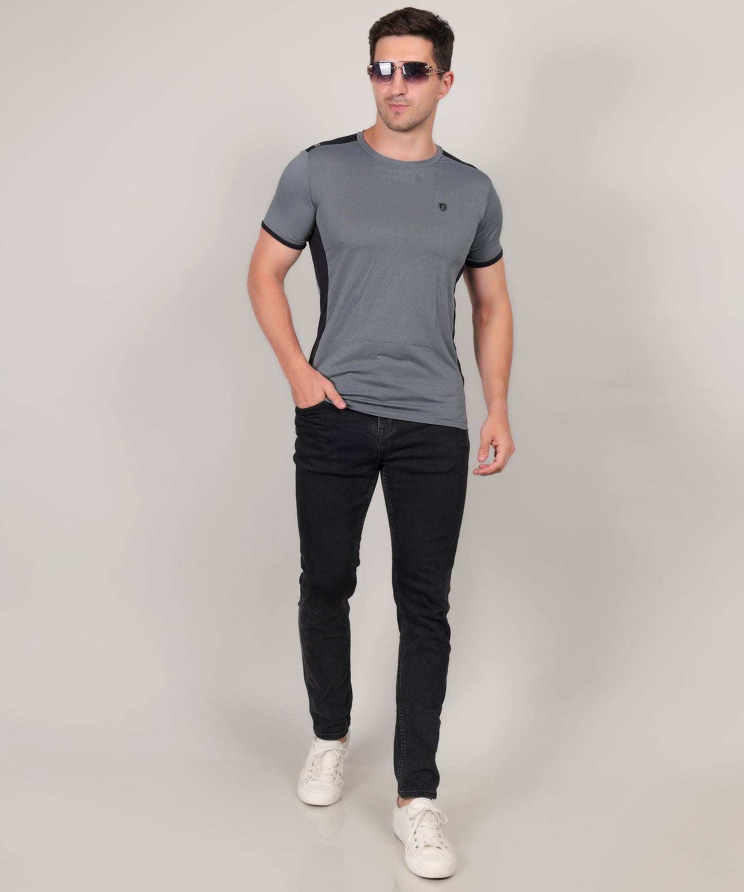 SELECT 4170 DRYFIT POLYSTER ROUND NECK GREY T-SHIRT