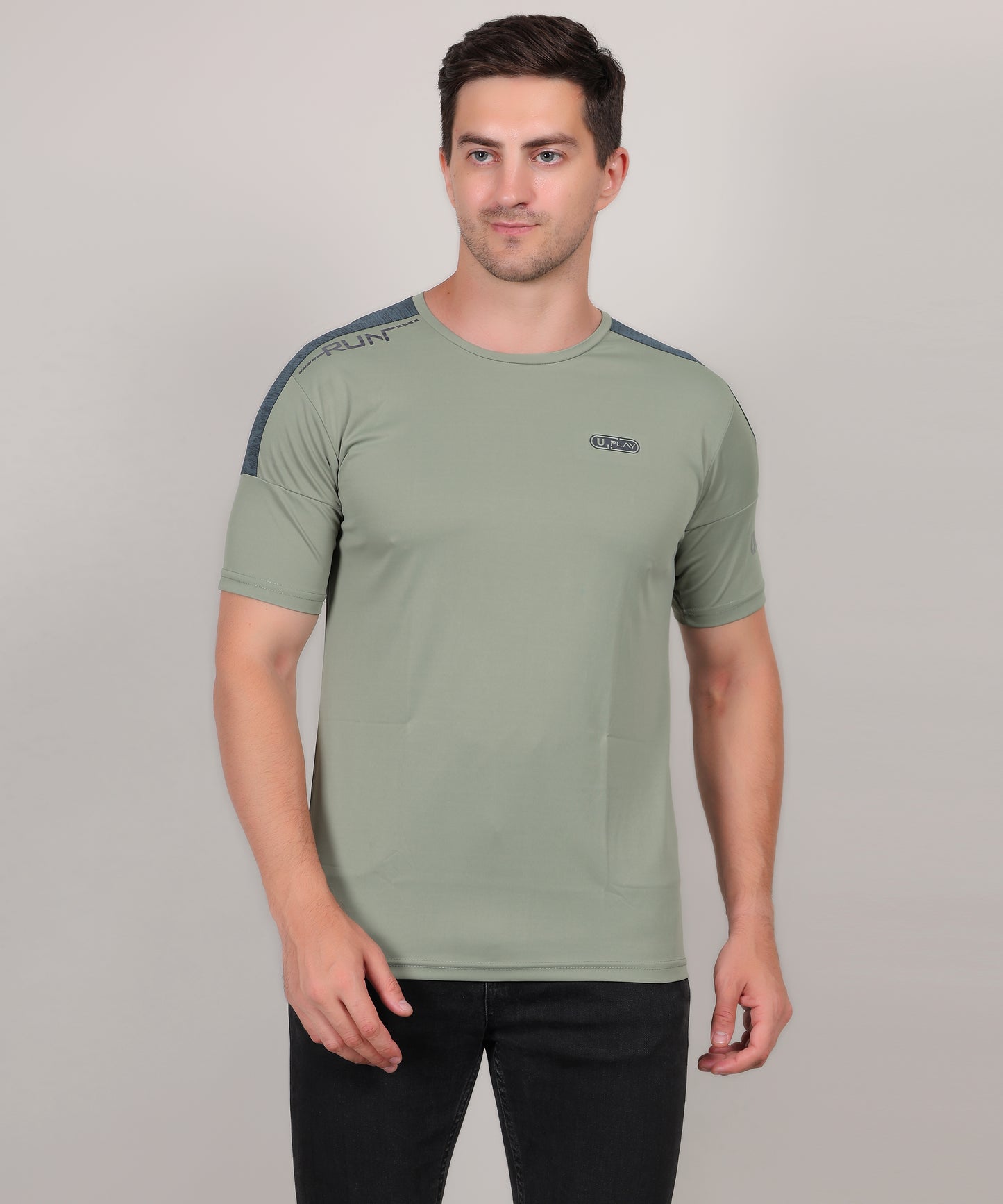 SELECT 1115 ROUND NECK PRINT Olive T-SHIRT