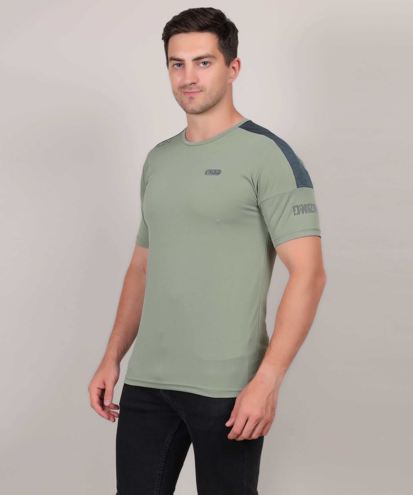 SELECT 1115 ROUND NECK PRINT Olive T-SHIRT