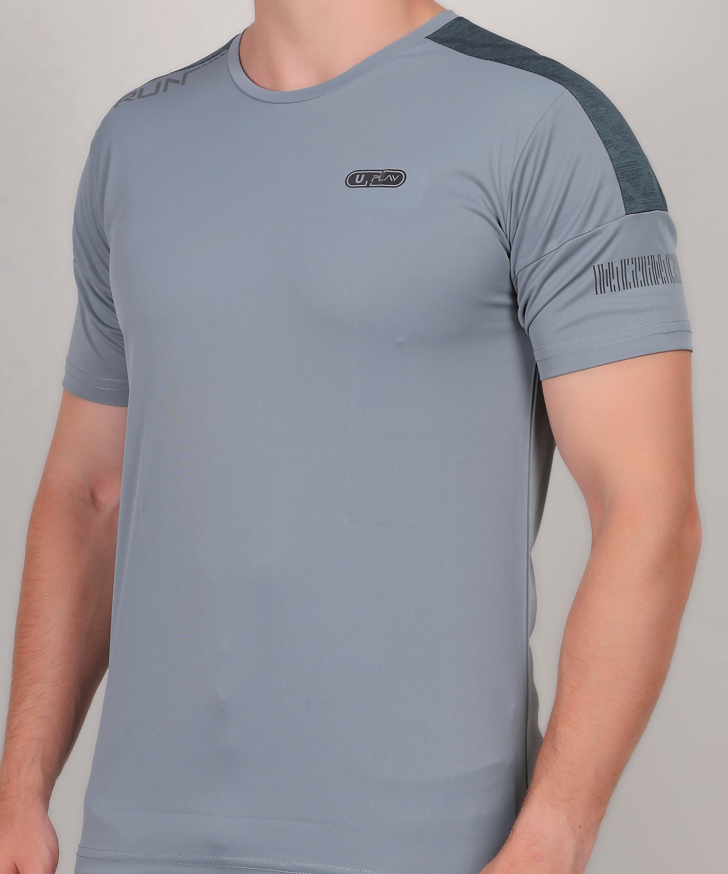 SELECT 1115 ROUND NECK PRINT GREY T-SHIRT