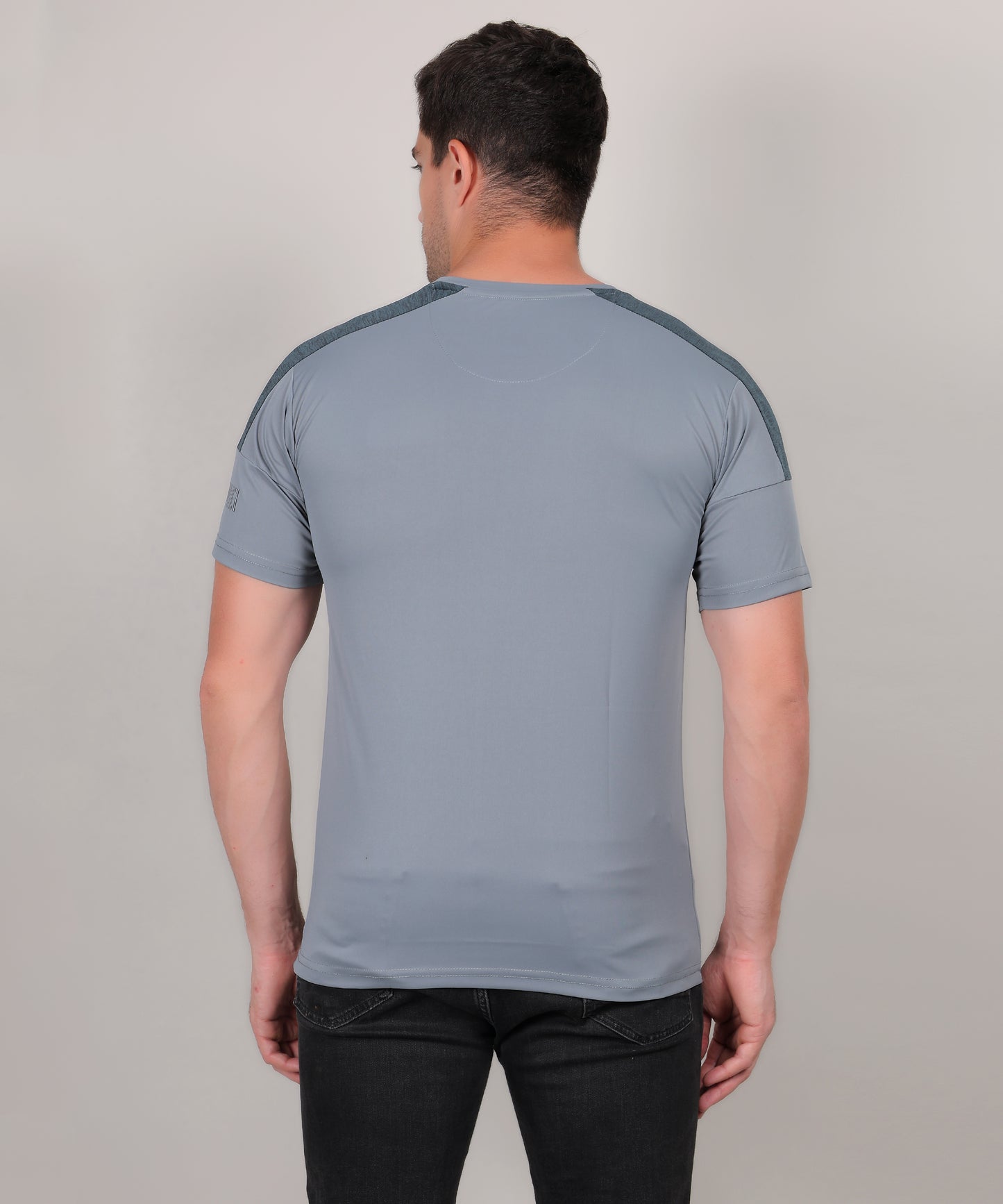 SELECT 1115 ROUND NECK PRINT GREY T-SHIRT