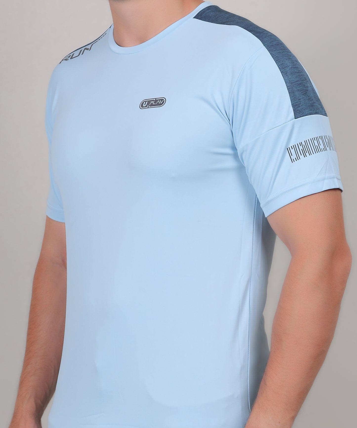 SELECT 1115 Round Neck PRINT SKY BLUE T-SHIRT