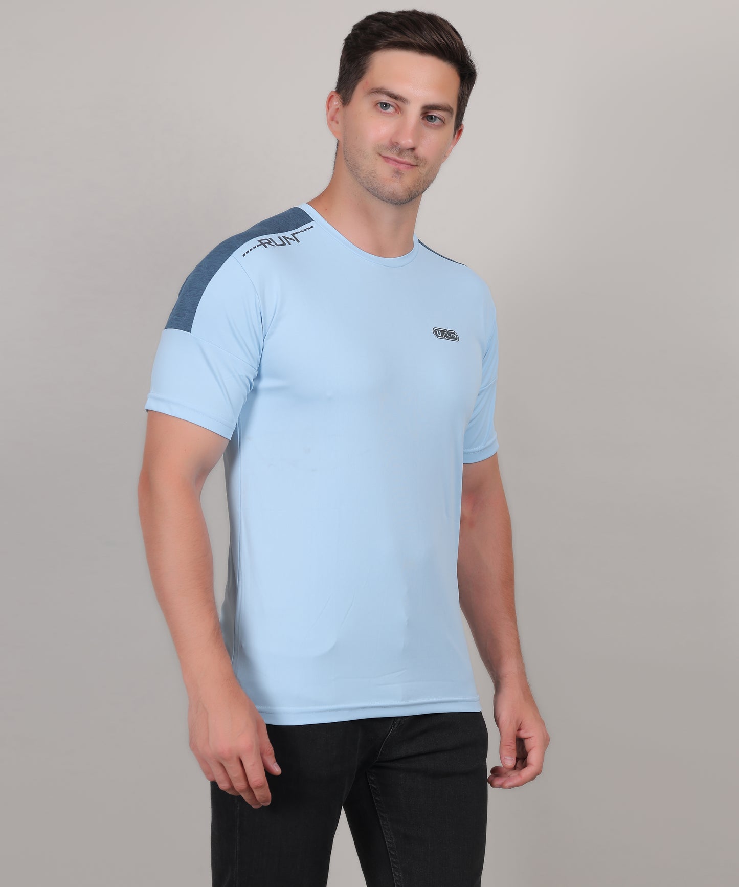 SELECT 1115 Round Neck PRINT SKY BLUE T-SHIRT