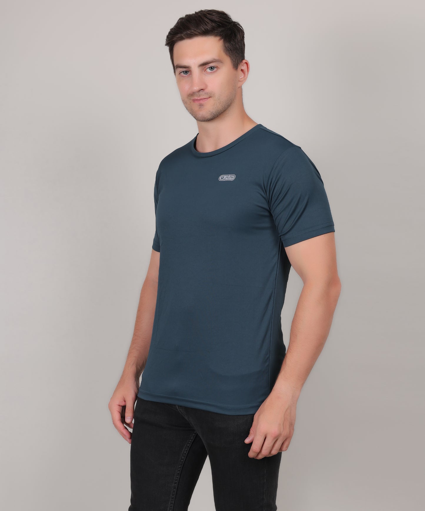 SELECT 1112 Round Neck BASIC TEAL T-SHIRT