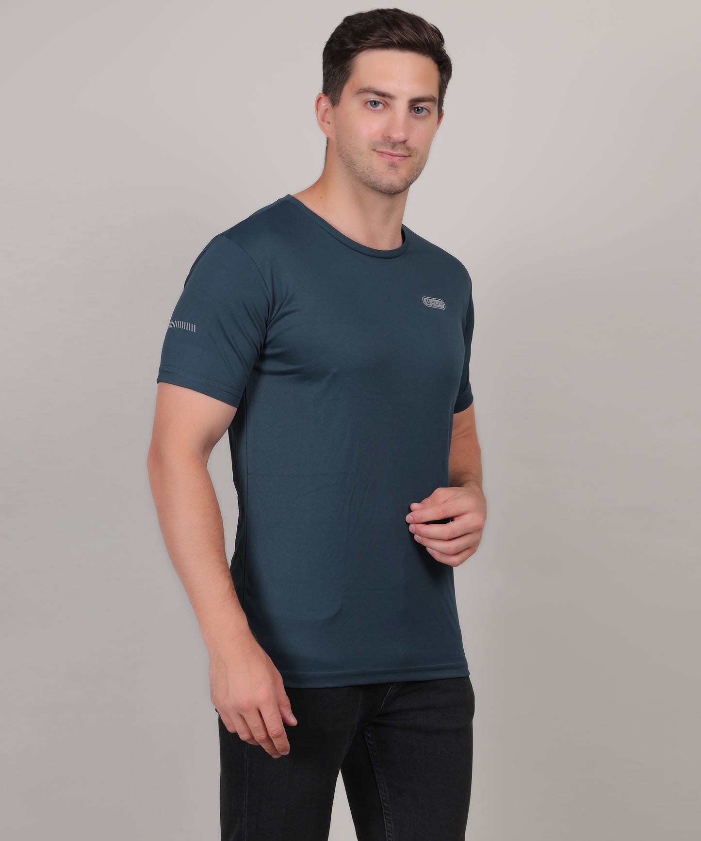 SELECT 1112 Round Neck BASIC TEAL T-SHIRT