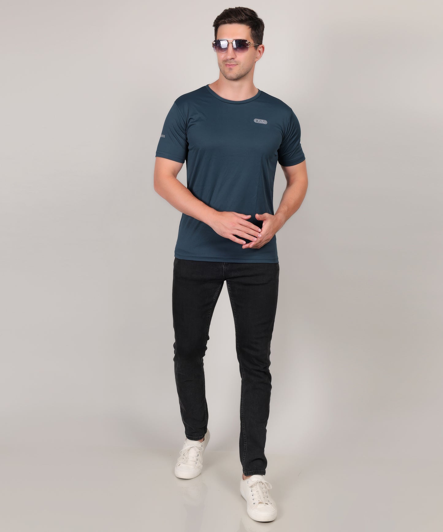 SELECT 1112 Round Neck BASIC TEAL T-SHIRT