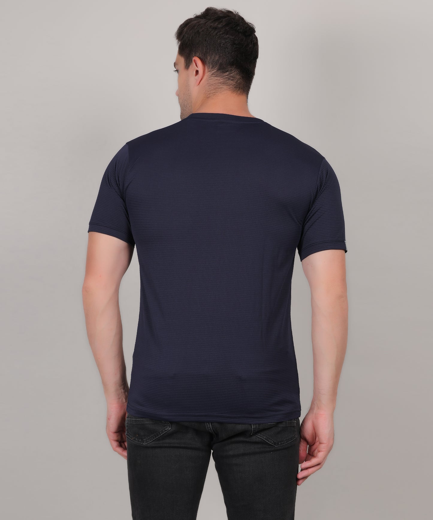 SELECT 4145 MICRO POLYSTER ROUND NECK NAVY T-SHIRT