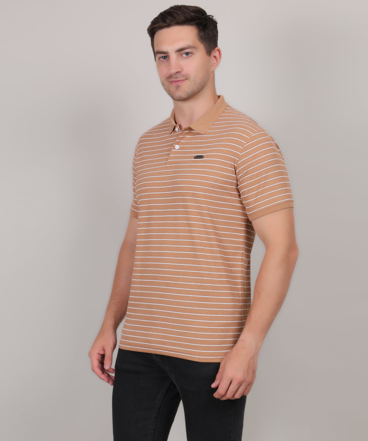 SELECT SP121 COTTON POLO CAMEL T-SHIRT