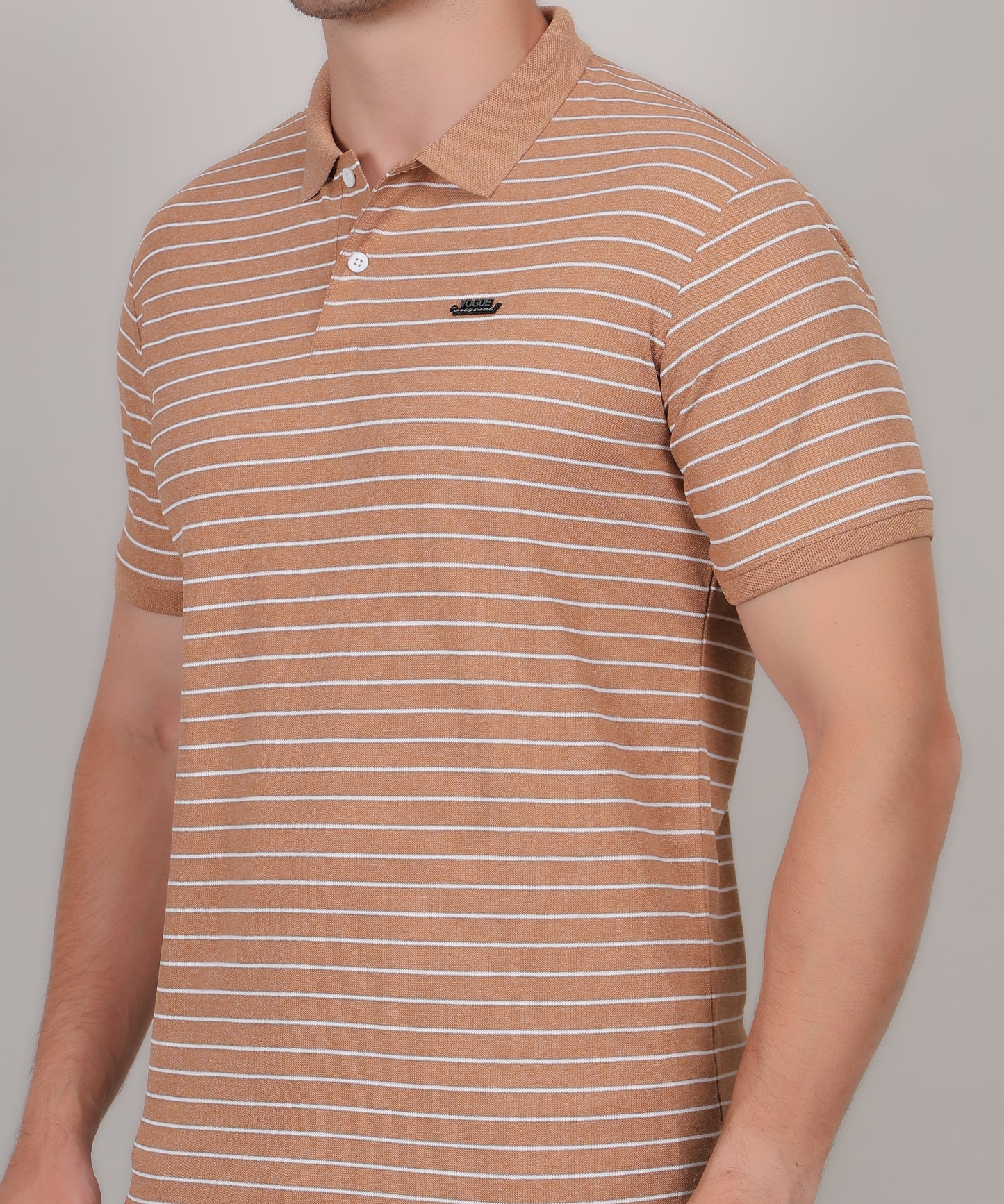 SELECT SP121 COTTON POLO CAMEL T-SHIRT