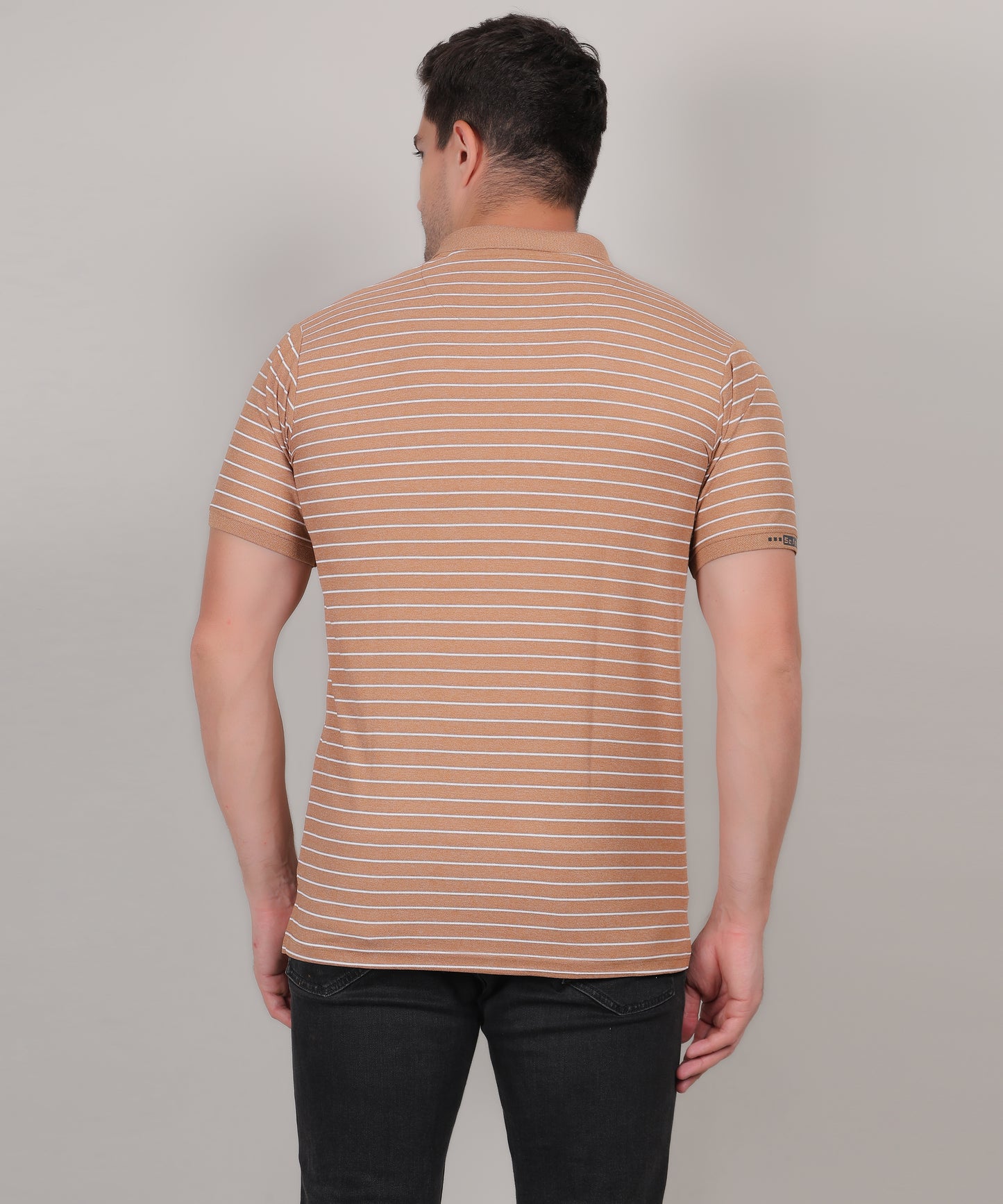 SELECT SP121 COTTON POLO CAMEL T-SHIRT