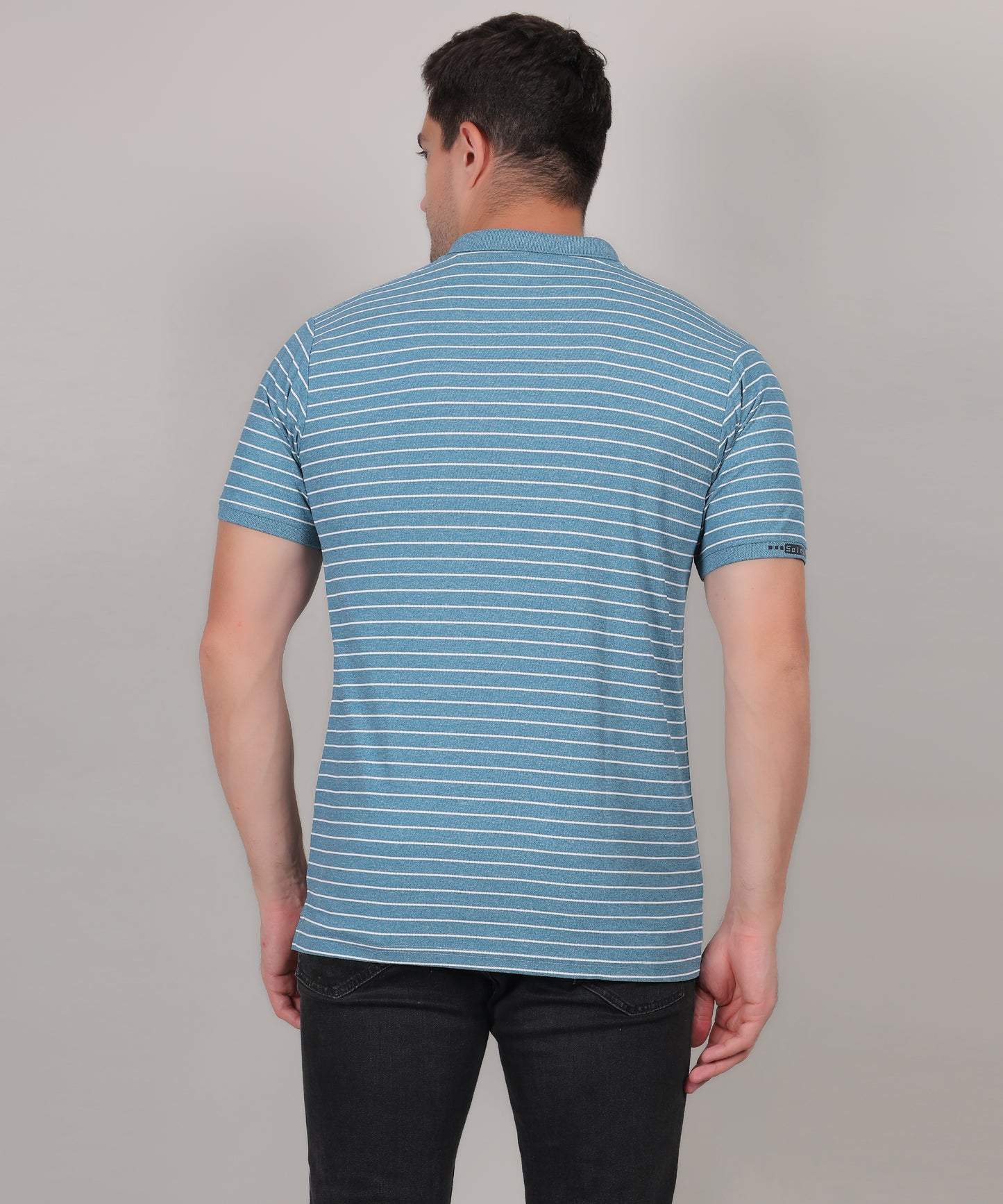 SELECT SP121 COTTON POLO SKY BLUE T-SHIRT