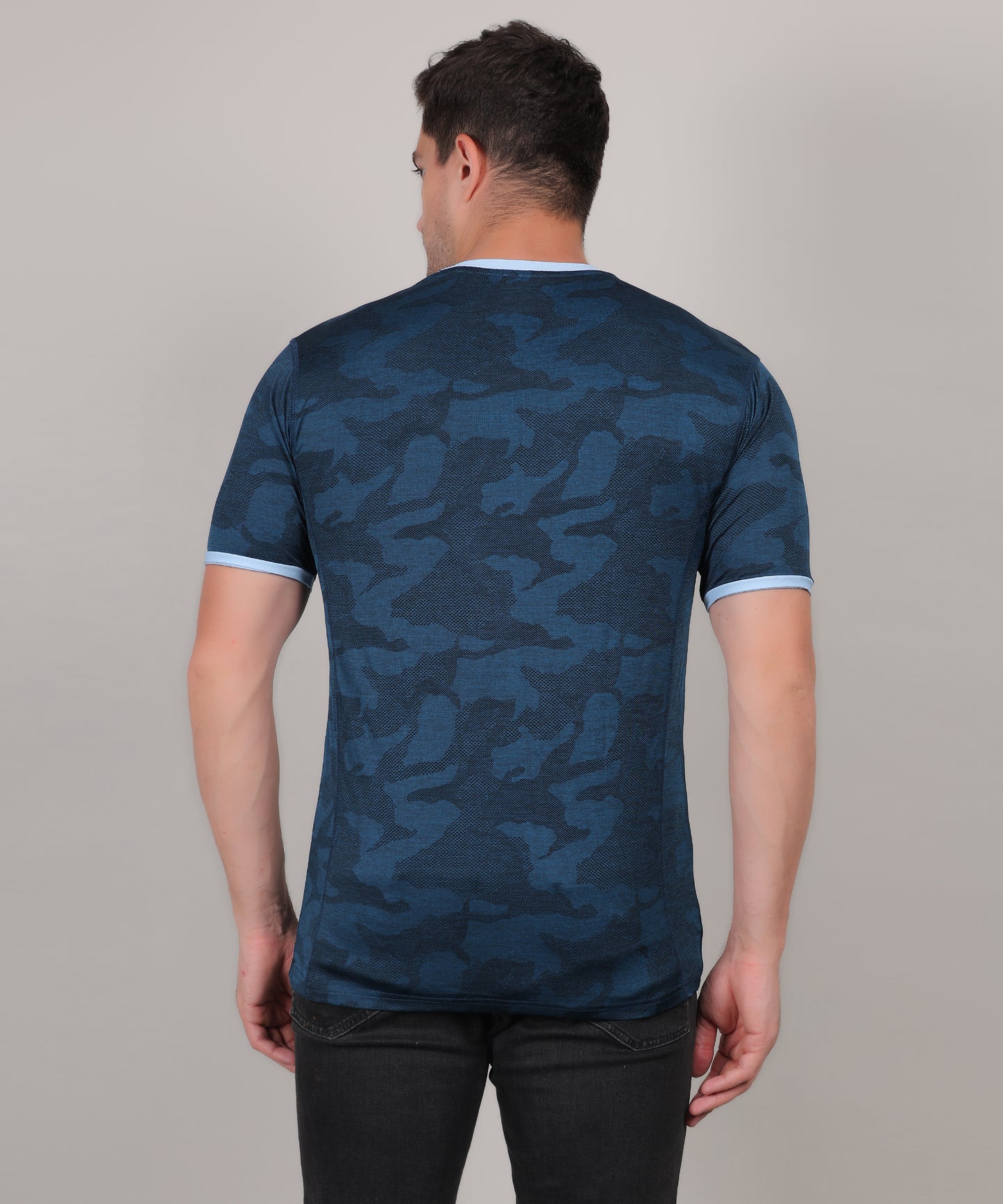 SELECT 4147 ULTRA-DRY JACQUARD KNIT ROUND NECK AIRFORCE T-SHIRT