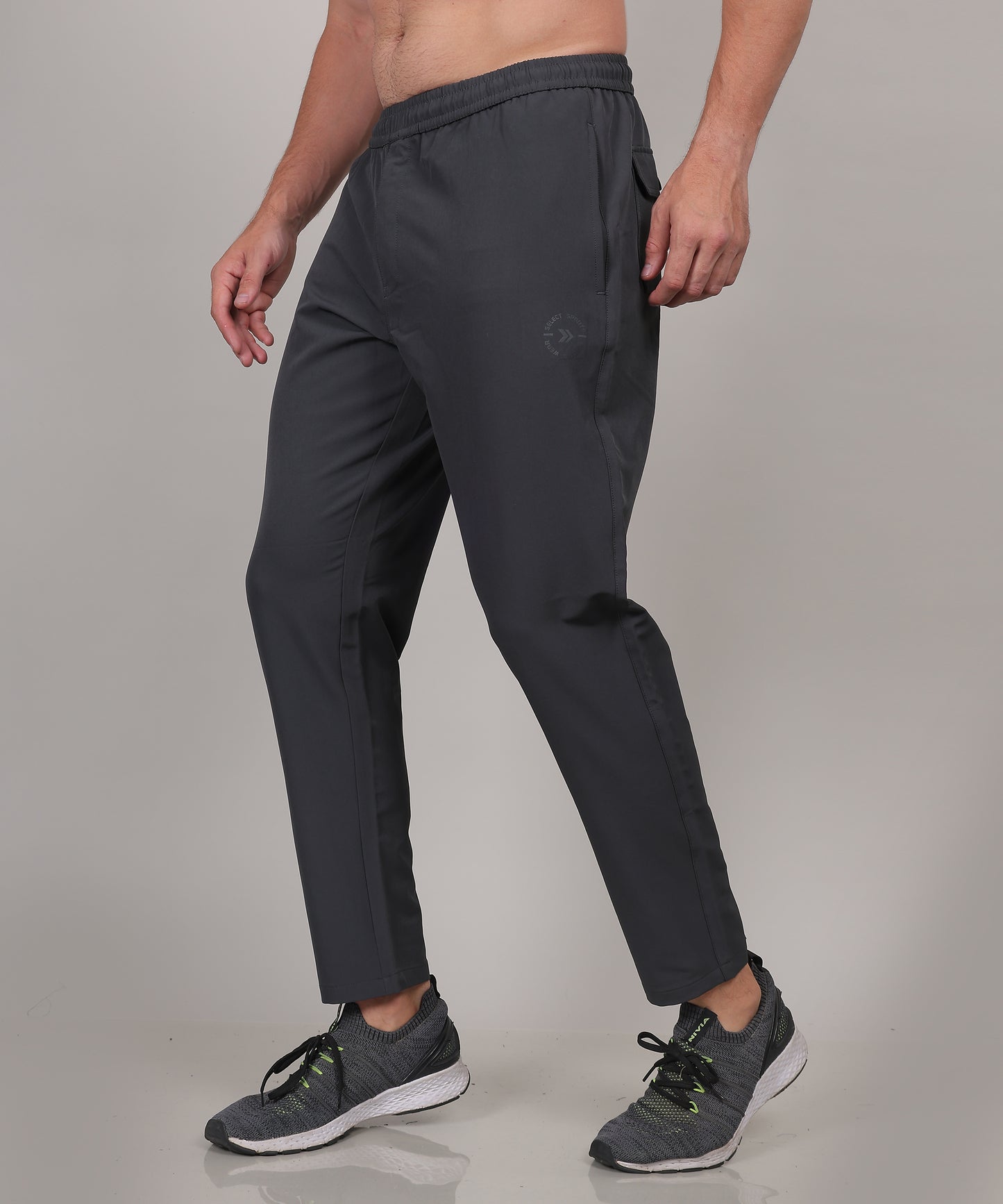 SELECT 9015 TERRY BACK DOUBLE POCKET TRACK PANT GREY FOR MEN