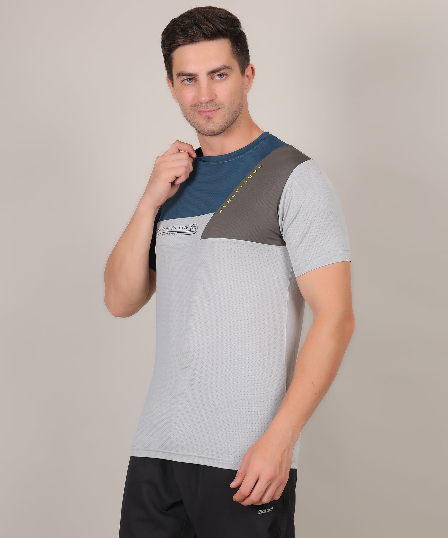 SELECT 5130 DRYFIT ROUND NECK GREY T-SHIRT