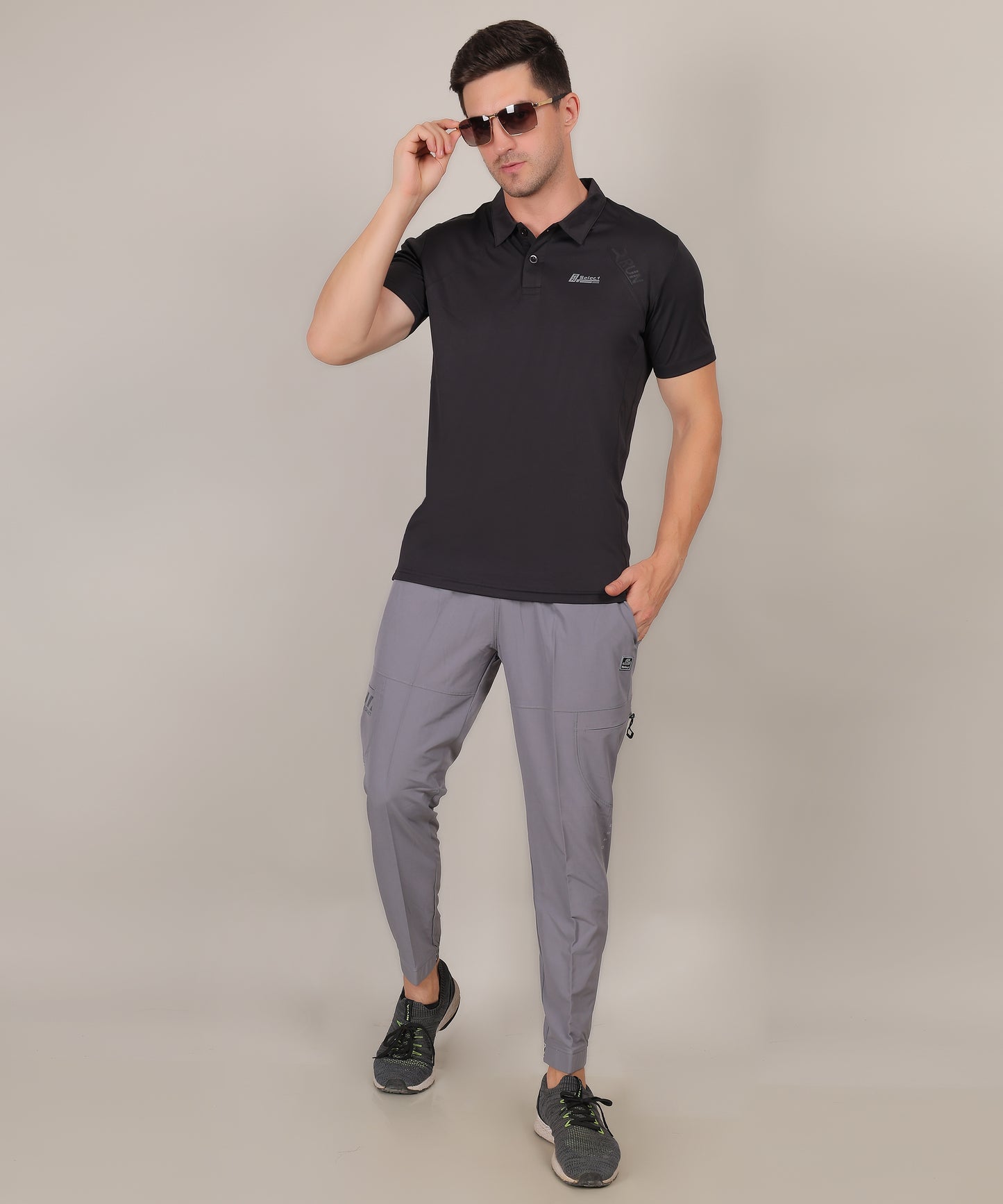 SELECT 4141 CLASSIC FIT SPORTS POLO T-SHIRT BLACK