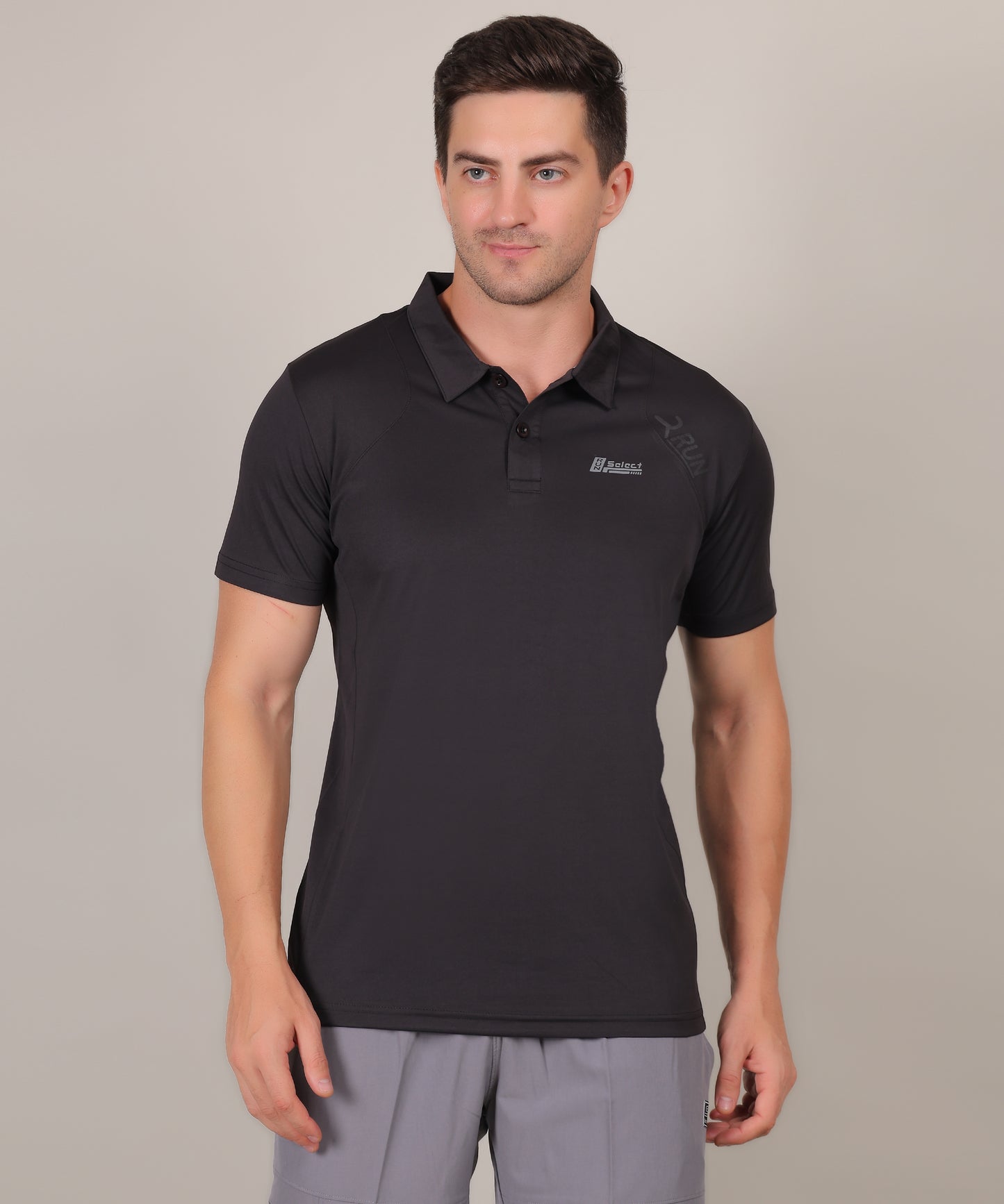 SELECT 4141 CLASSIC FIT SPORTS POLO T-SHIRT BLACK