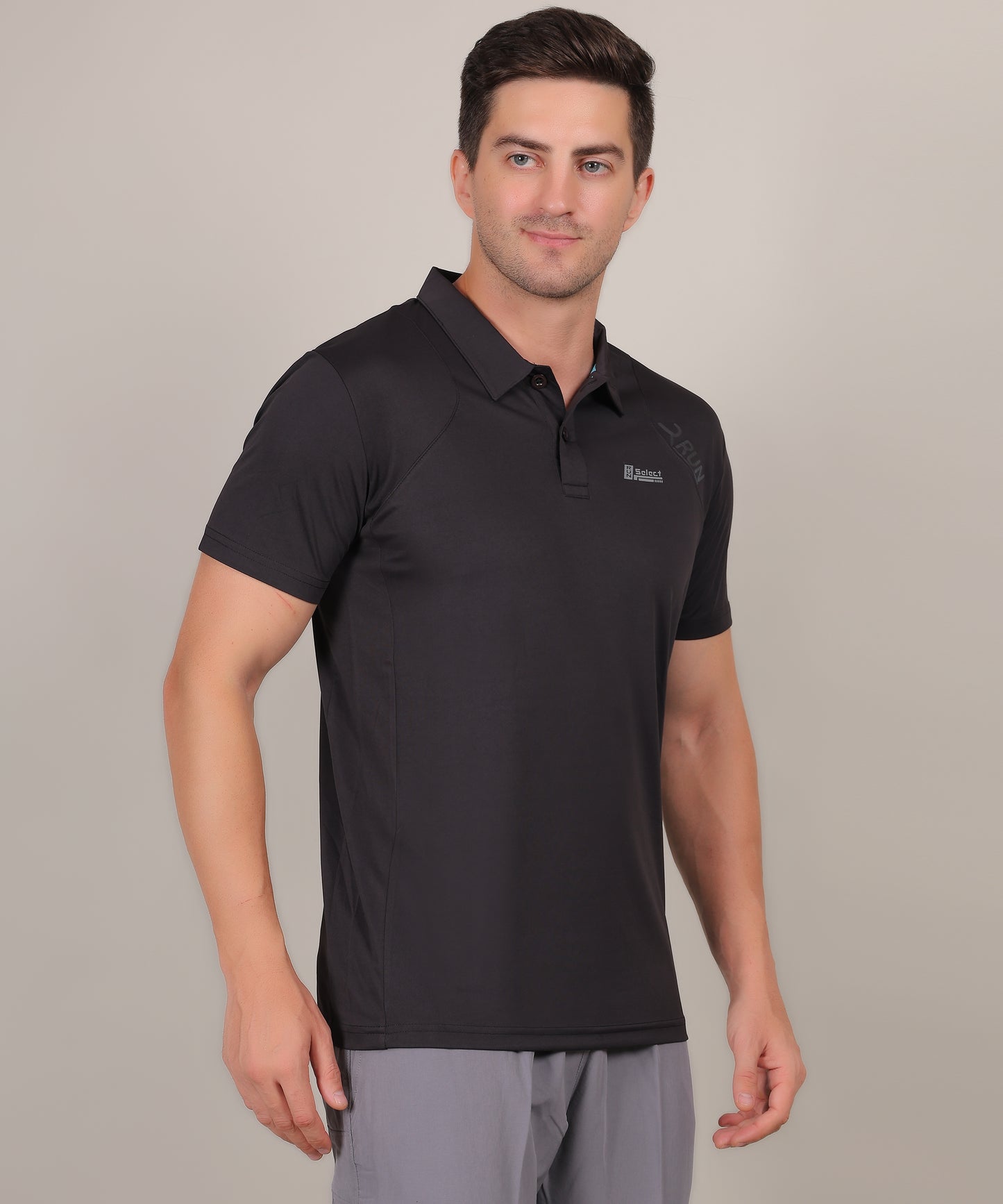 SELECT 4141 CLASSIC FIT SPORTS POLO T-SHIRT BLACK
