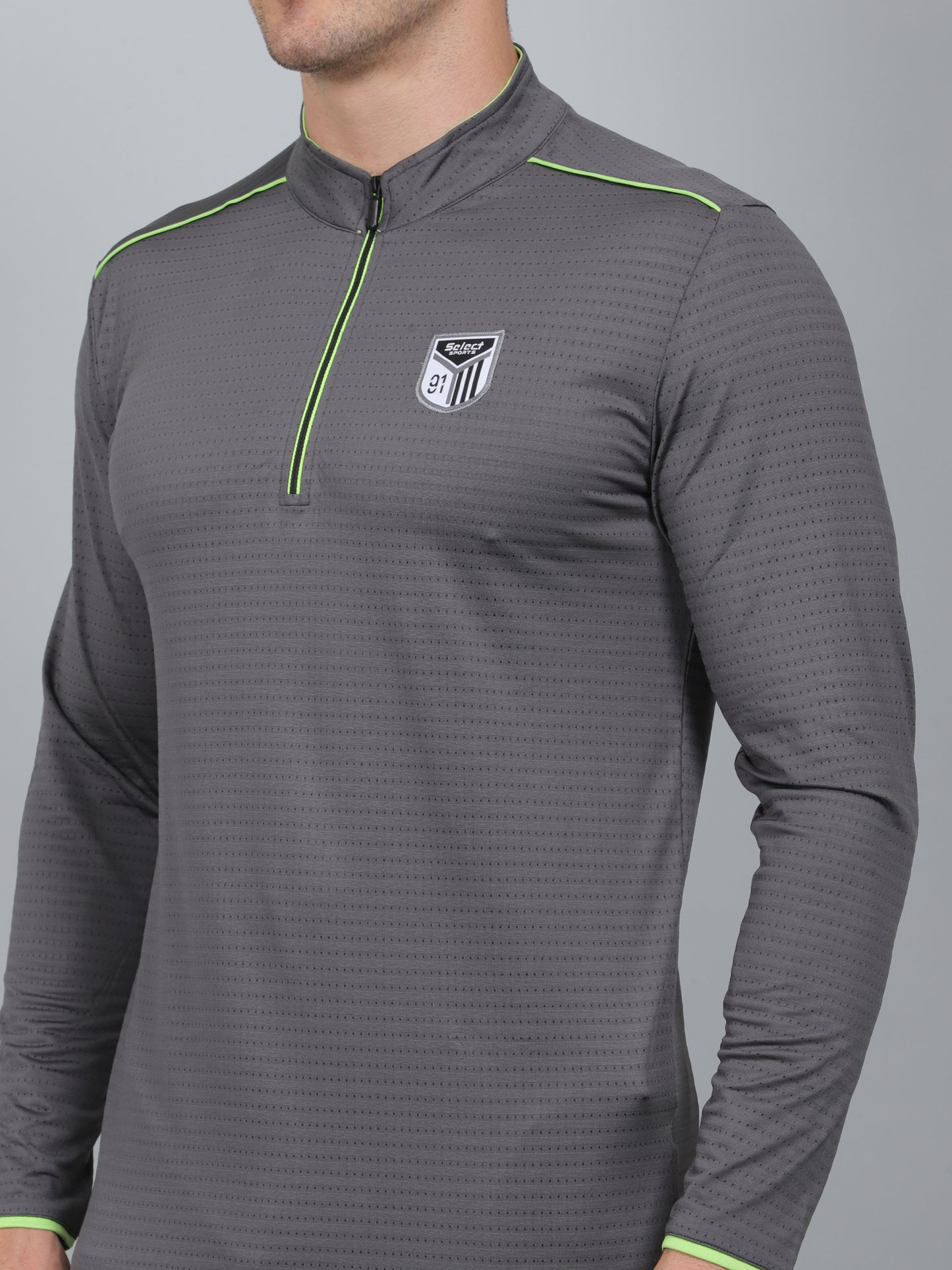 SELECT SP-181 DRYFIT ROUND NECK DARK GREY T-SHIRT