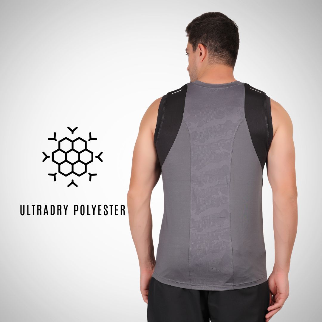 R-707 BLACK Active Dry T-Shirt for Men | UltraDry, Stretchable, Breathable Sportswear