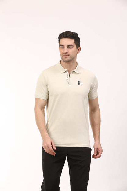SP - 2656 Performance Jacquard Zipper Polo T-Shirt