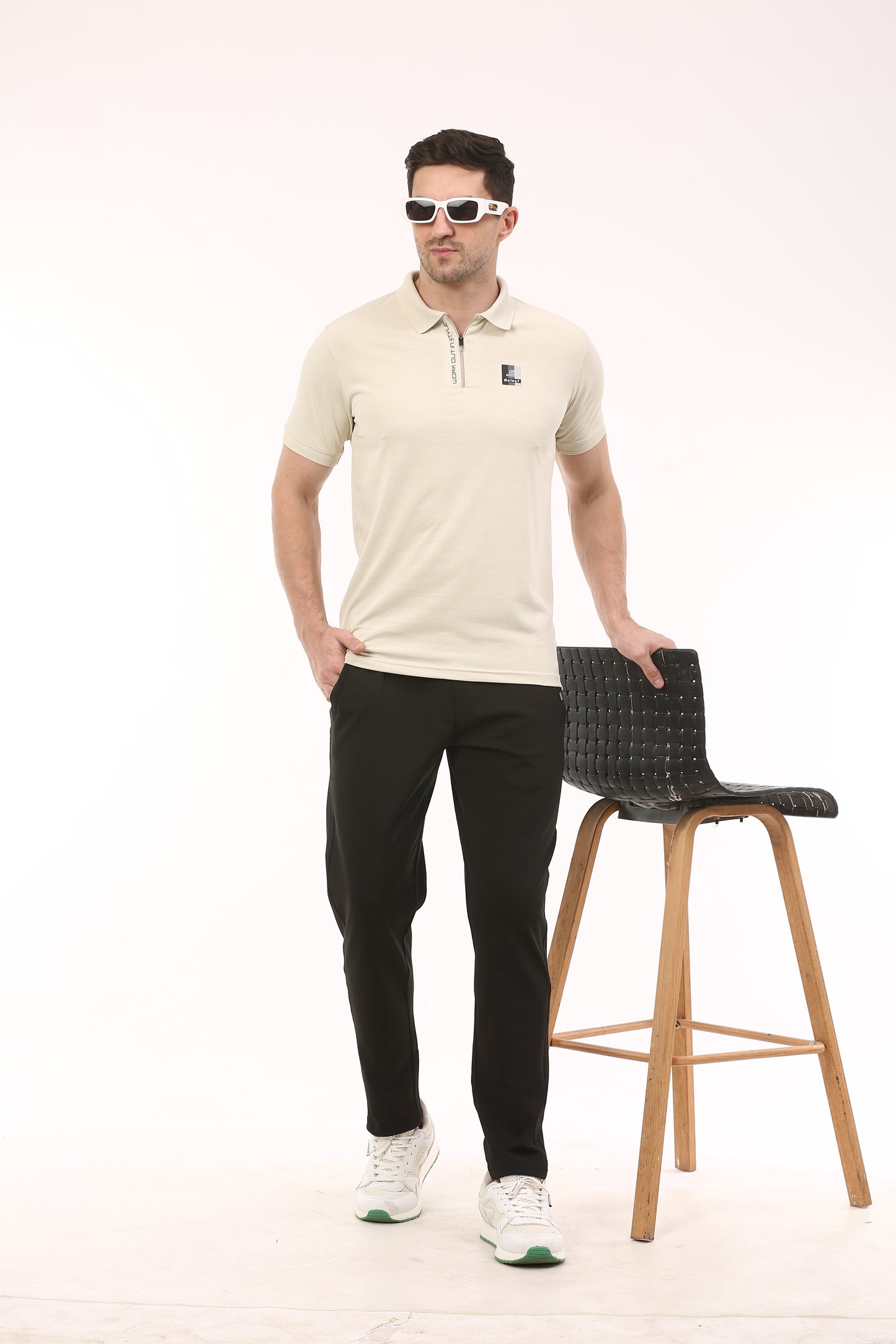 SP - 2656 Performance Jacquard Zipper Polo T-Shirt