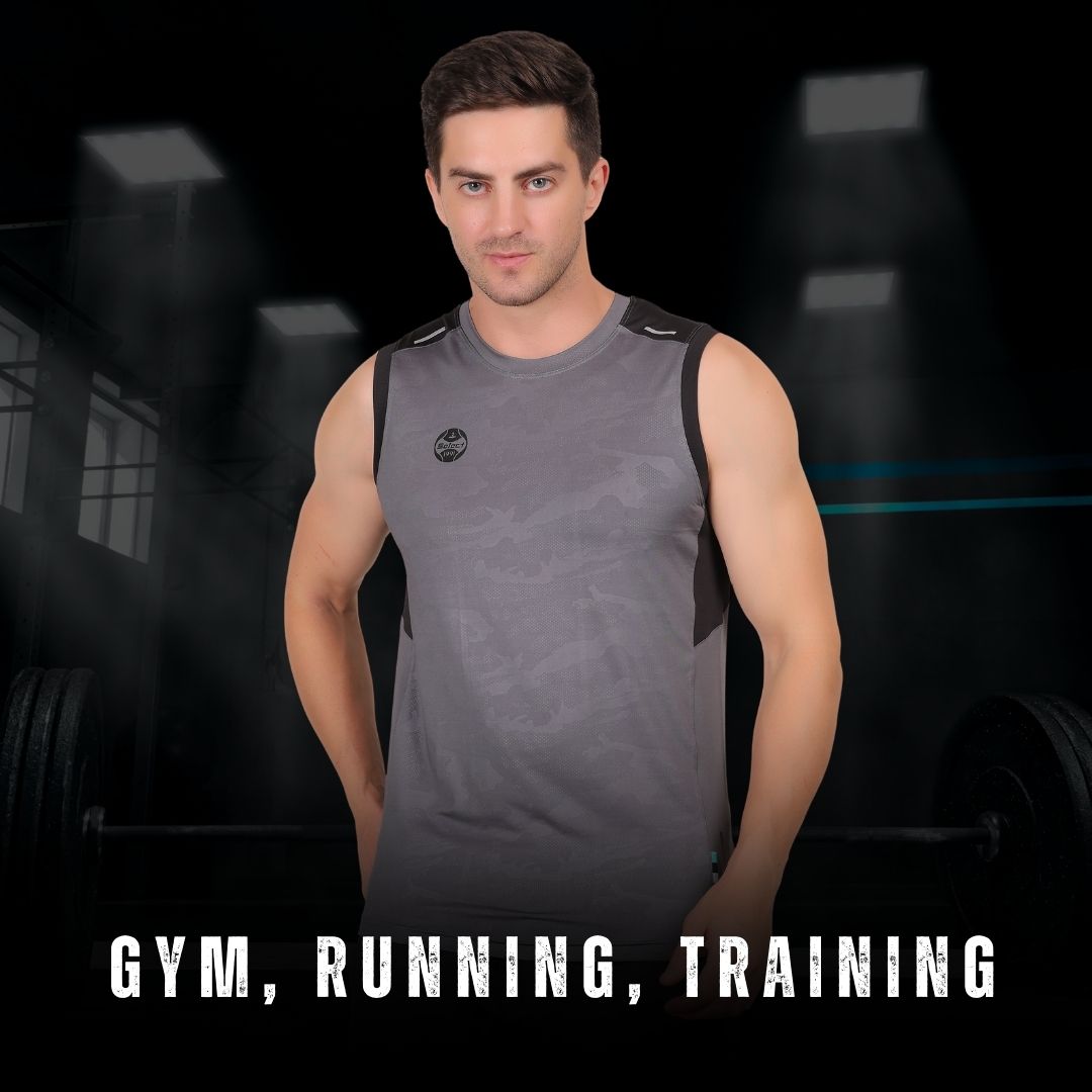 R-707 BLACK Active Dry T-Shirt for Men | UltraDry, Stretchable, Breathable Sportswear