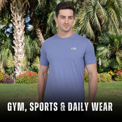 Select CT5070 Cotton Round Neck T-Shirt Blue for Men | Stretchable, Breathable & Moisture-Wicking