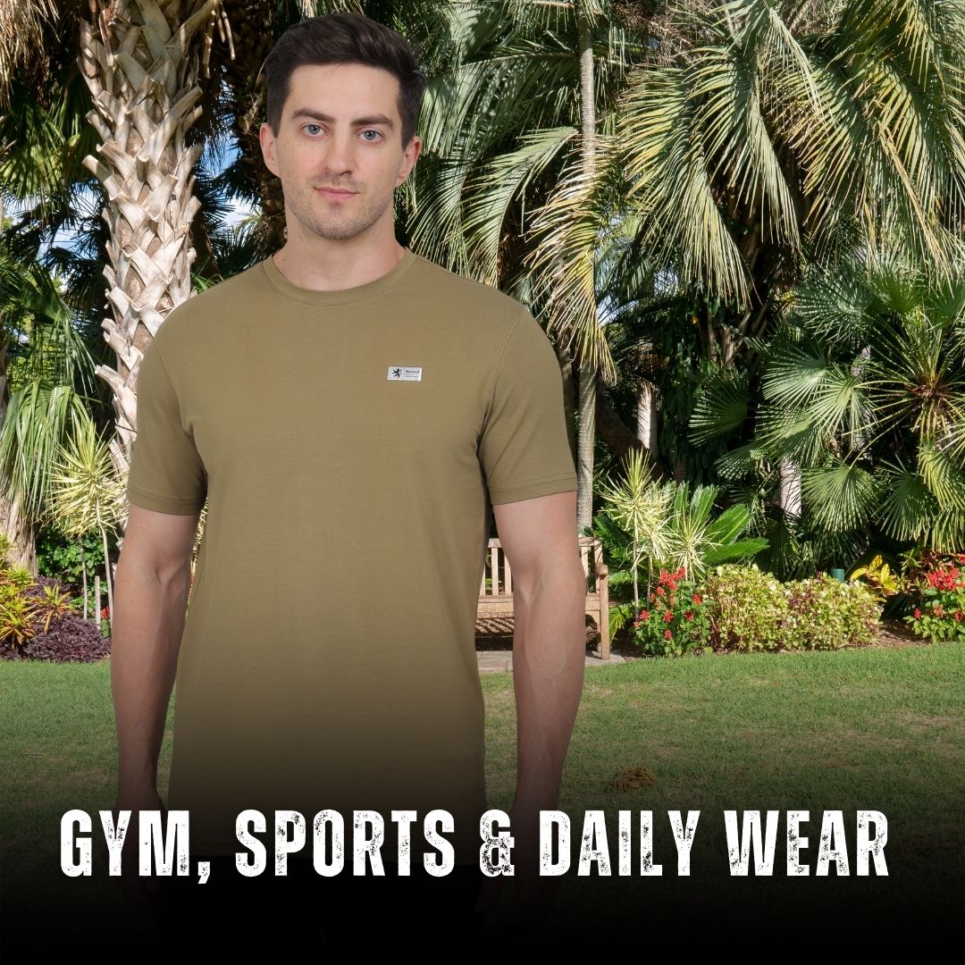 Select CT5070 Cotton Round Neck T-Shirt Blue for Men | Stretchable, Breathable & Moisture-Wicking