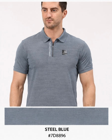 SP - 2656 Performance Jacquard Zipper Polo T-Shirt