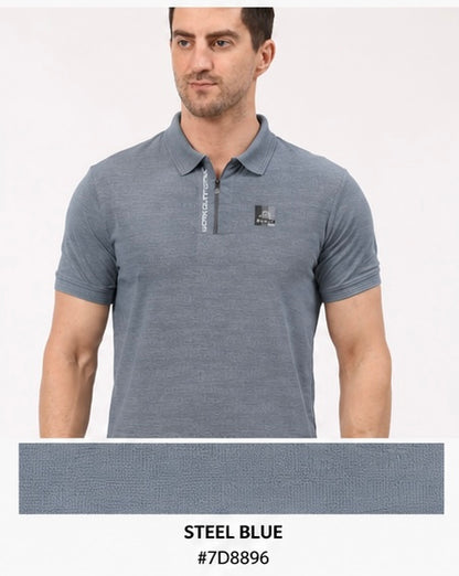SP - 2656 Performance Jacquard Zipper Polo T-Shirt