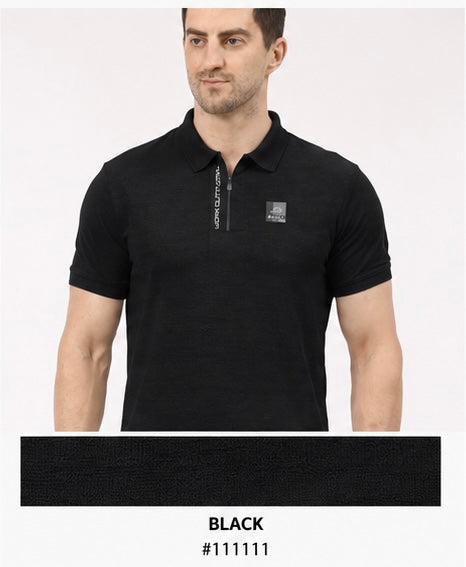 SP - 2656 Performance Jacquard Zipper Polo T-Shirt