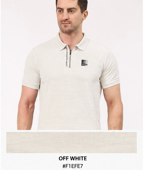 SP - 2656 Performance Jacquard Zipper Polo T-Shirt