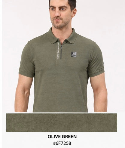 SP - 2656 Performance Jacquard Zipper Polo T-Shirt