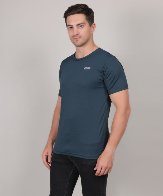 SELECT Round Neck BASIC  TEAL T-SHIRT