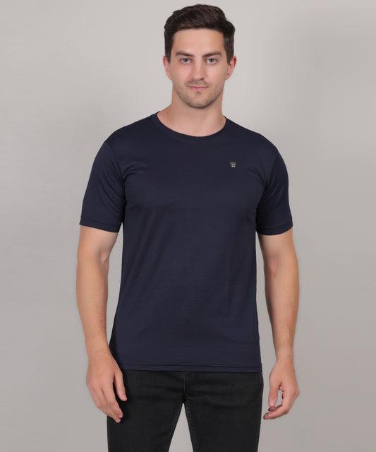 SELECT MICRO POLYSTER ROUND NECK  NAVY T-SHIRT