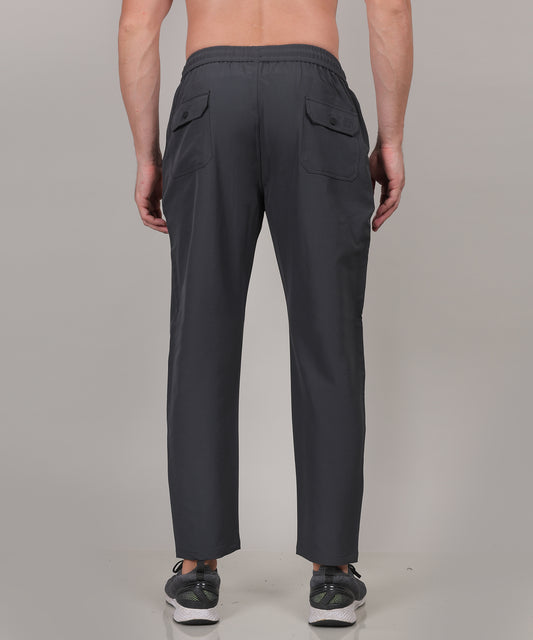 SELECT TERRY BACK DOUBLE POCKET TRACK PANT GREY FOR MEN