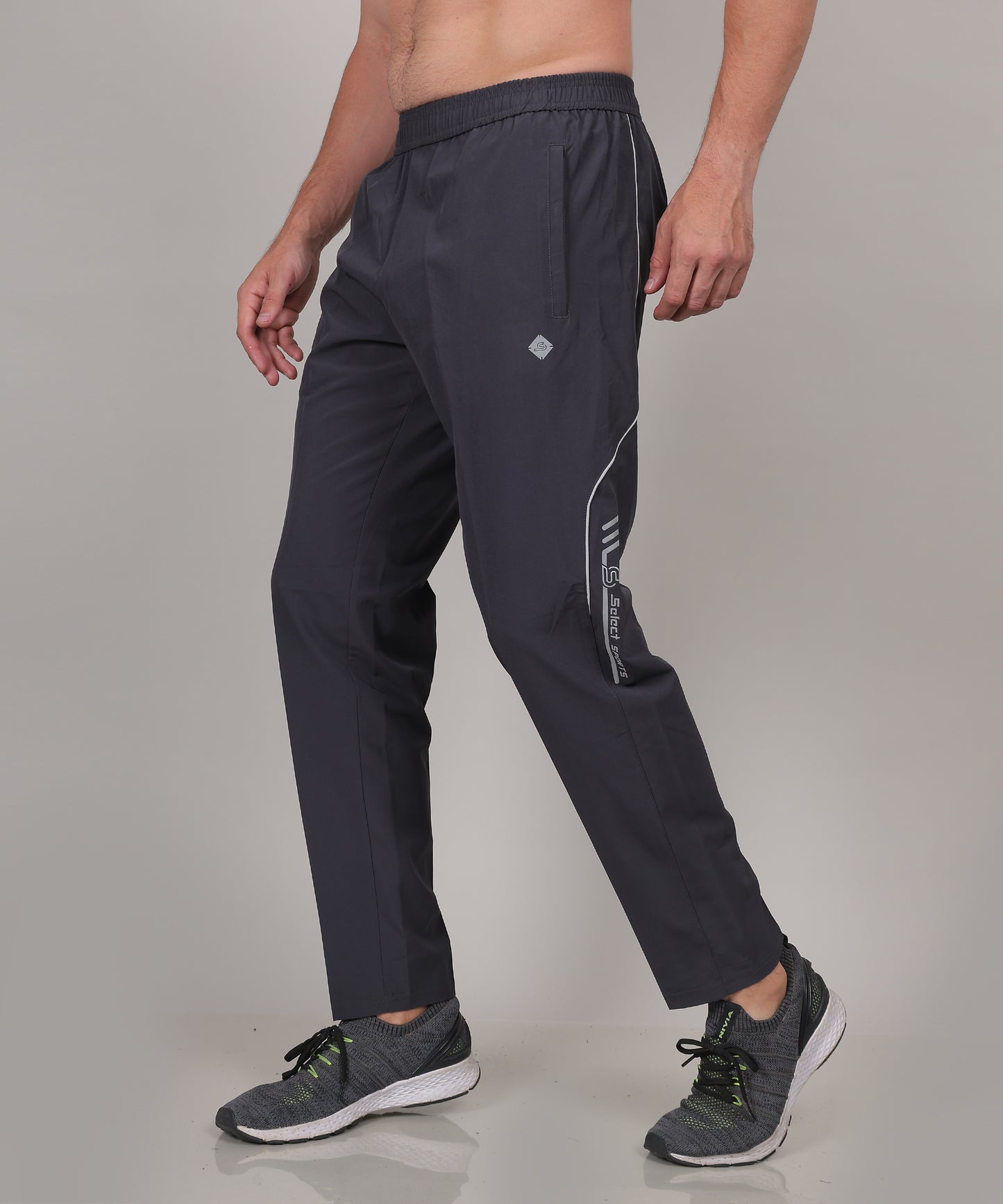 SELECT STYLISH PIPING NS TRACK PANT GREY FOR MEN