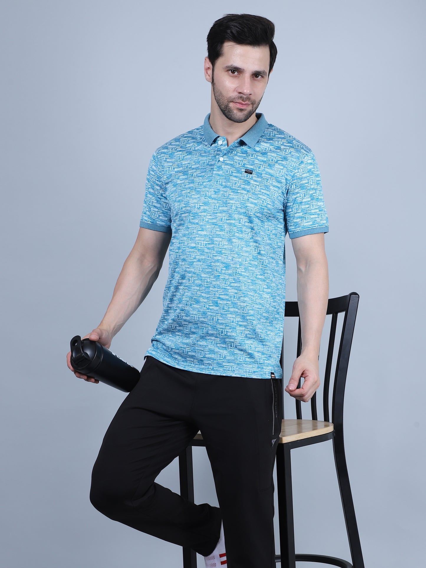 SELECT SP-111 DRYFIT POLO SKY BLUE T-SHIRT