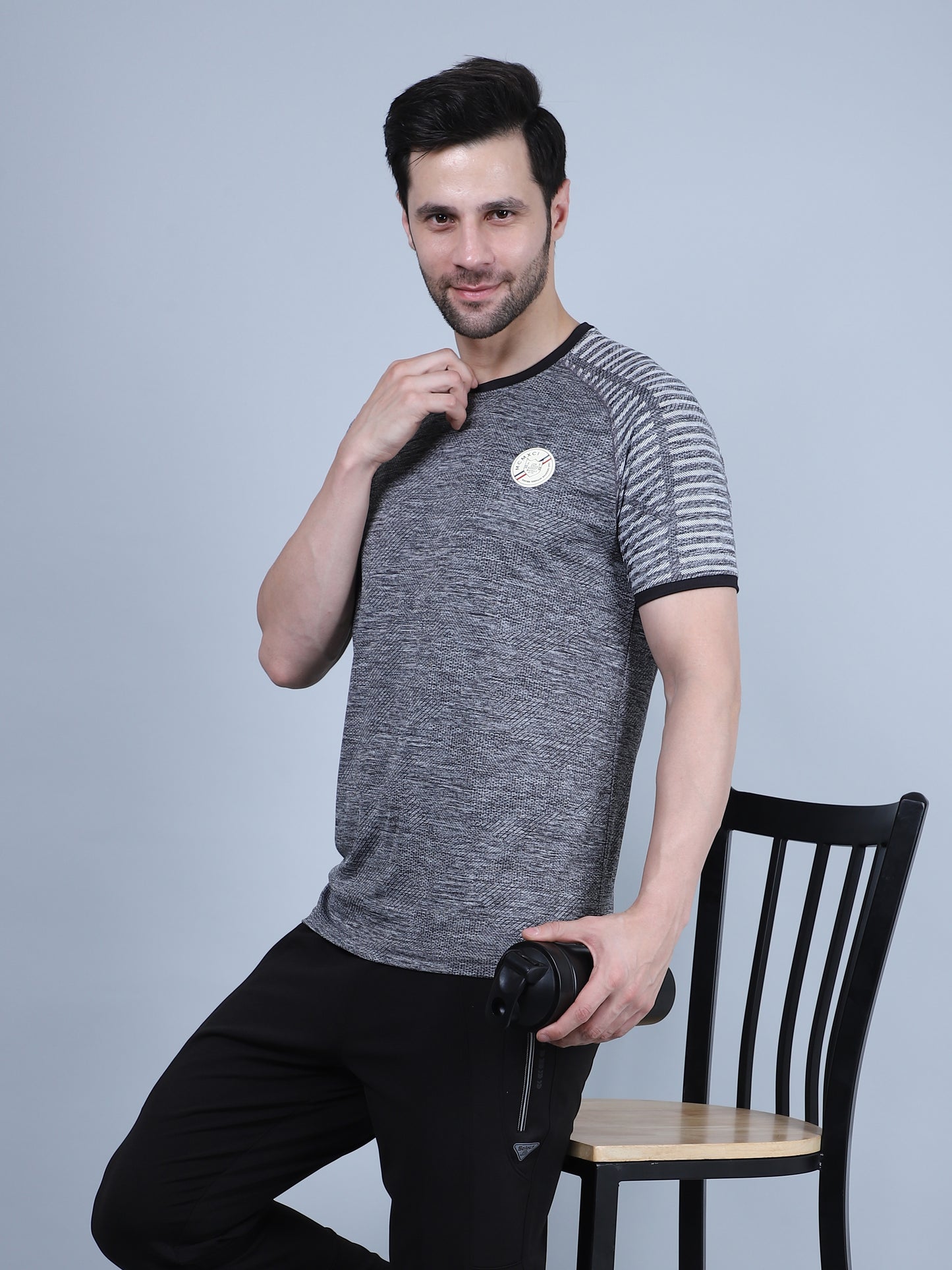 SELECT 5530 ULTRA DRY-FIT ROUND NECK T-SHIRT DARK GREY