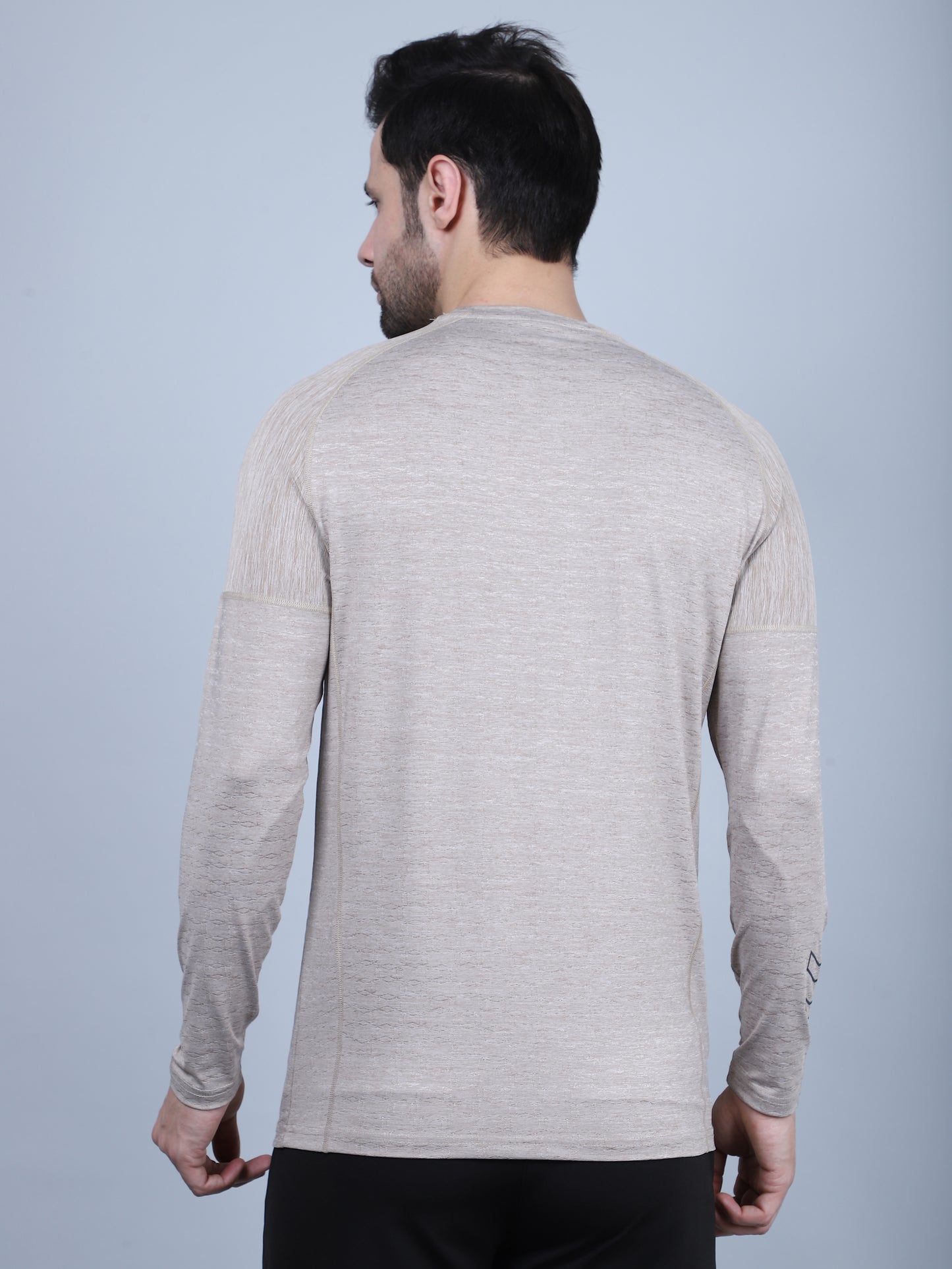 SELECT 5550 FULL SLEEVE DRYFIT ROUND NECK LIGHT CAMEL T-SHIRT